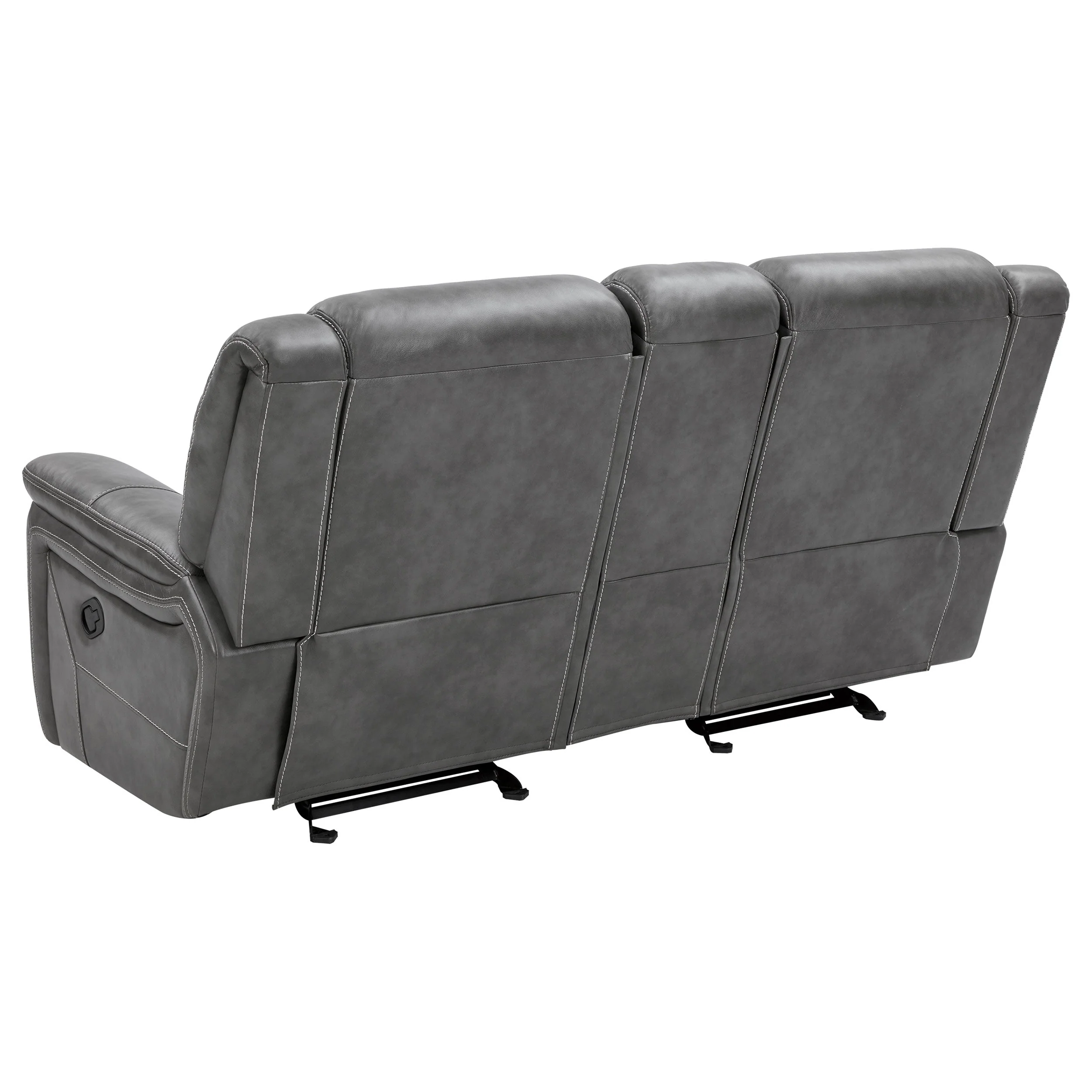 Conrad Upholstered Padded Arm Glider Loveseat Grey - Image 8