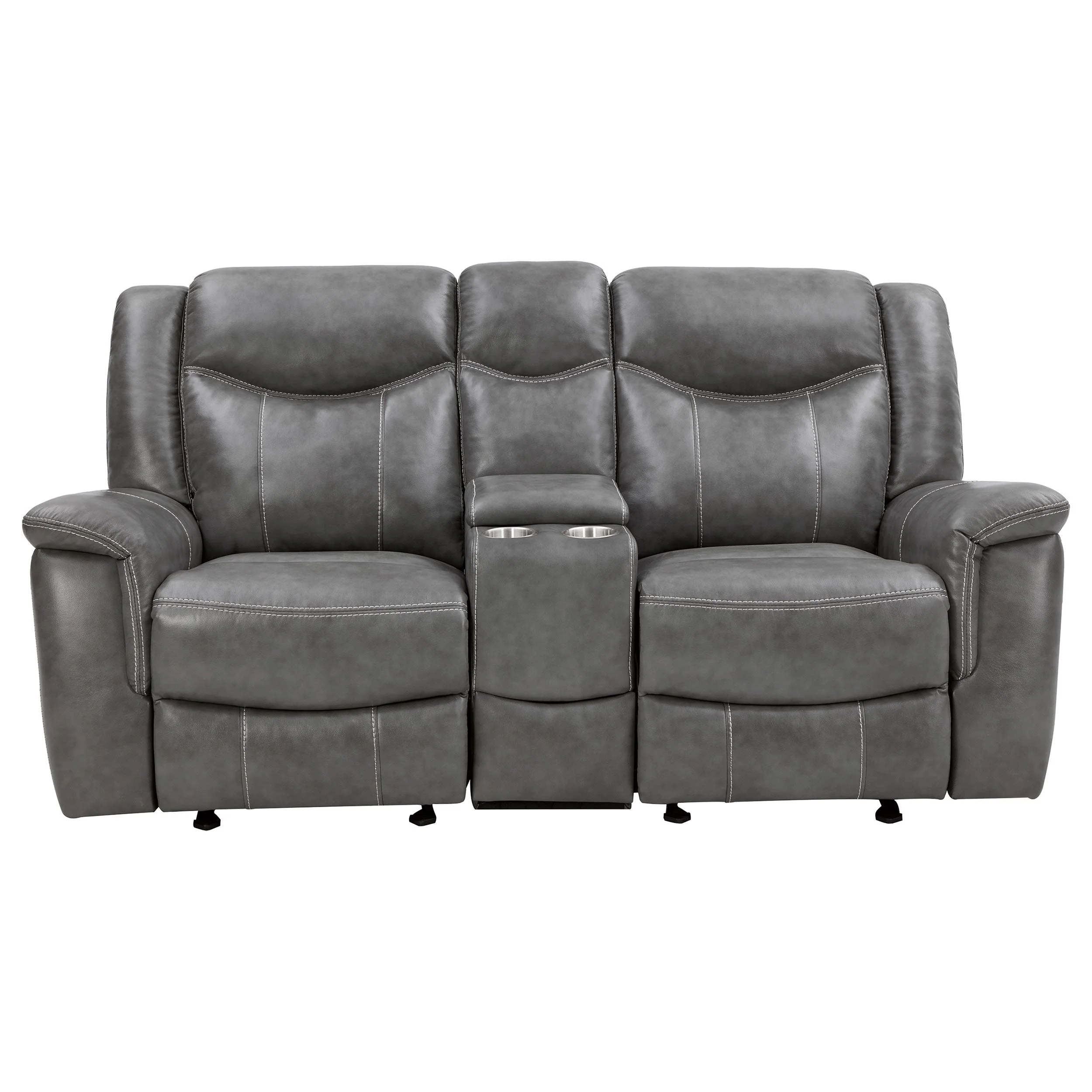 Conrad Upholstered Padded Arm Motion Sofa Set Grey - Image 13