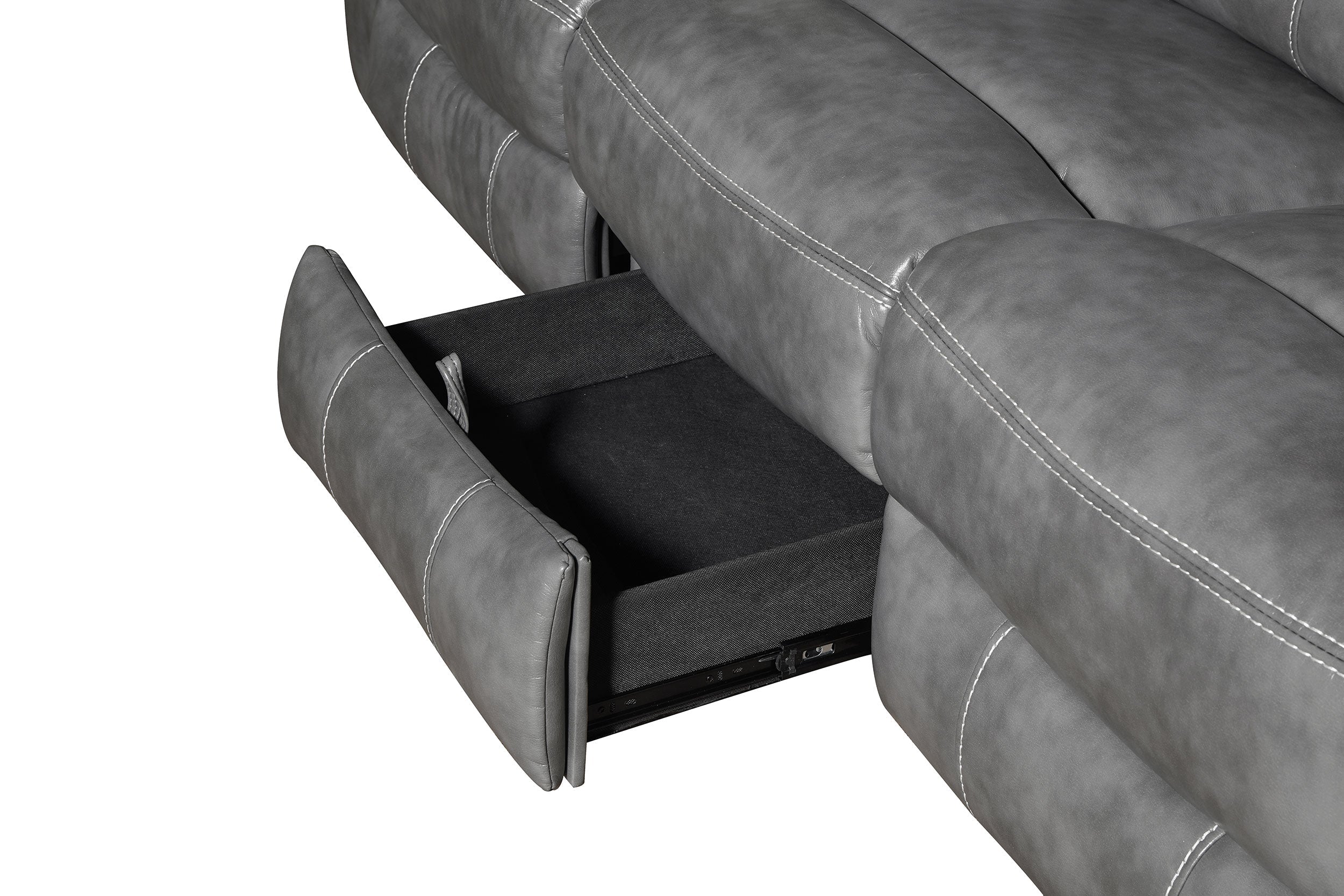 Conrad Upholstered Padded Arm Motion Sofa Set Grey - Image 20
