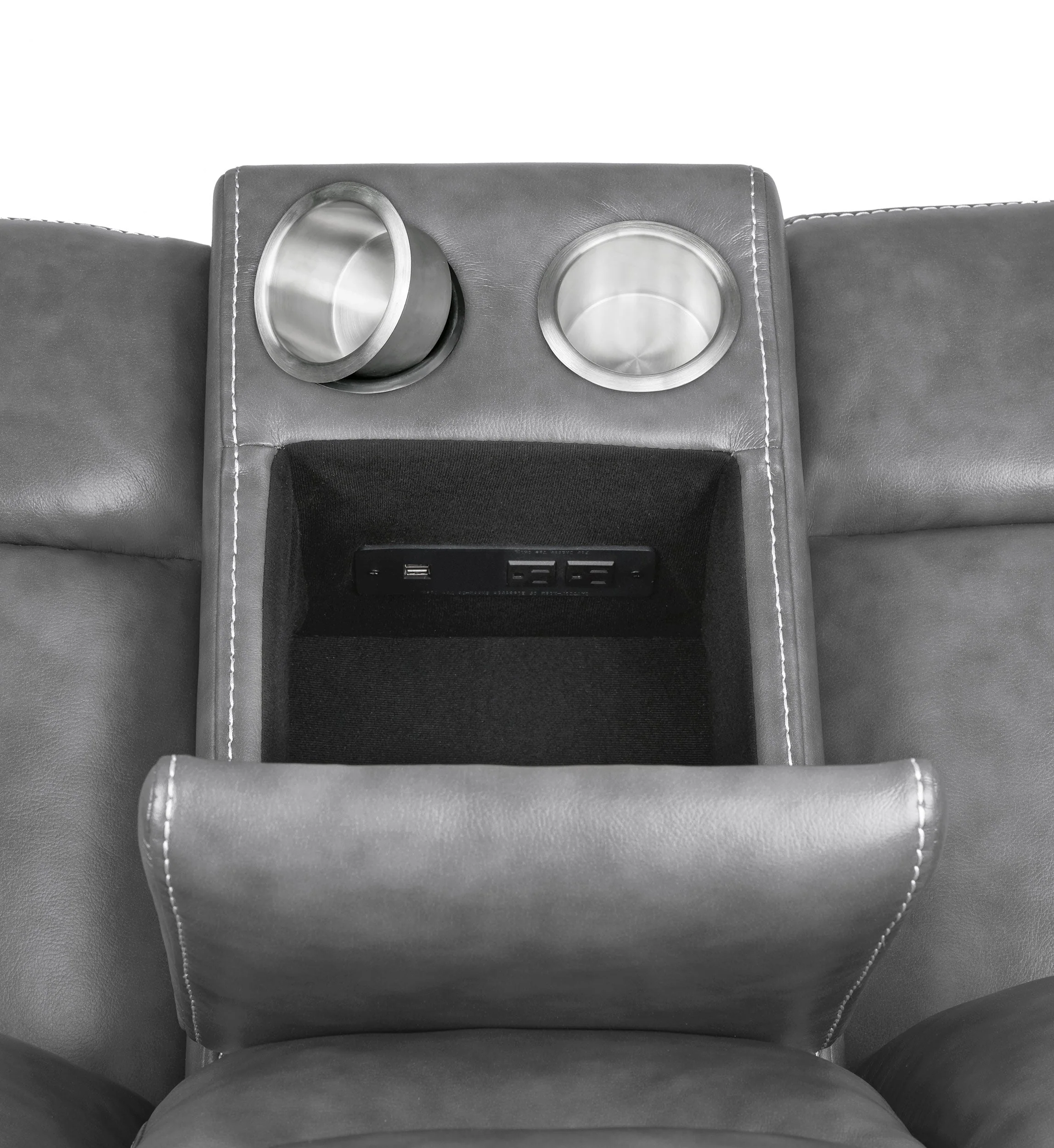 Conrad Upholstered Padded Arm Motion Sofa Set Grey - Image 22