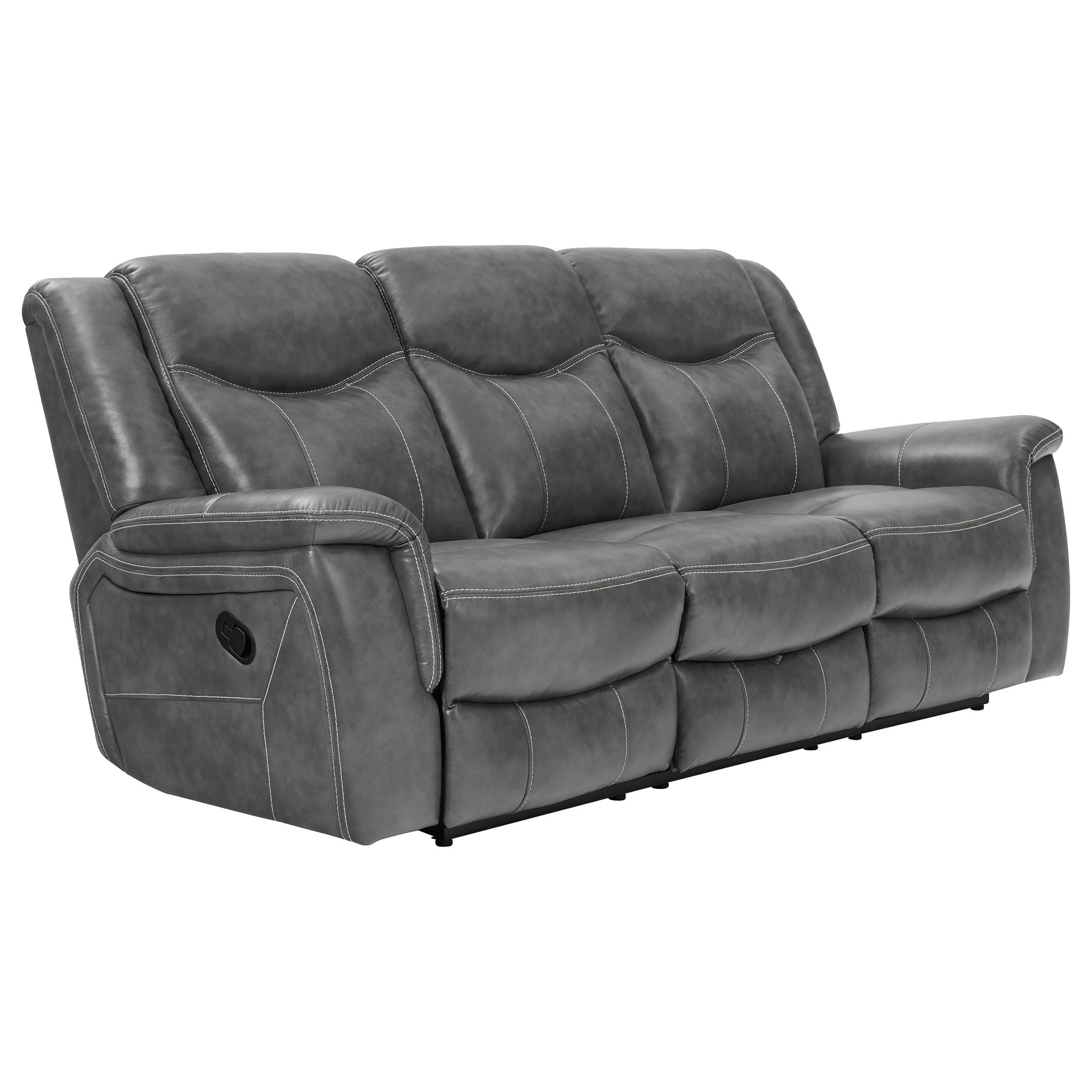 Conrad Upholstered Padded Arm Motion Sofa Set Grey - Image 7