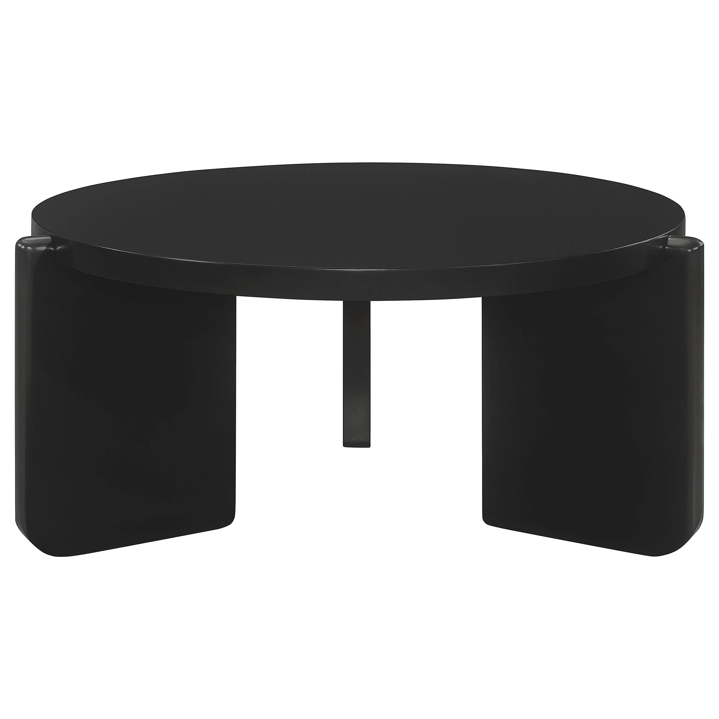 Cordova Round Solid Wood Coffee Table Black - Image 4