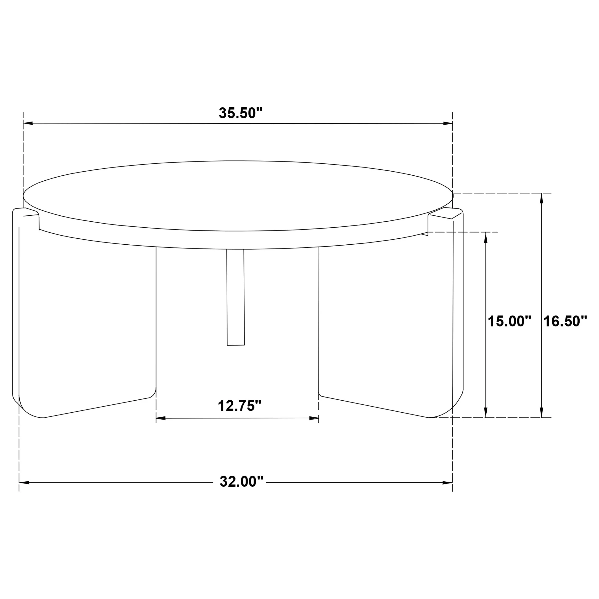Cordova Round Solid Wood Coffee Table Black - Image 6