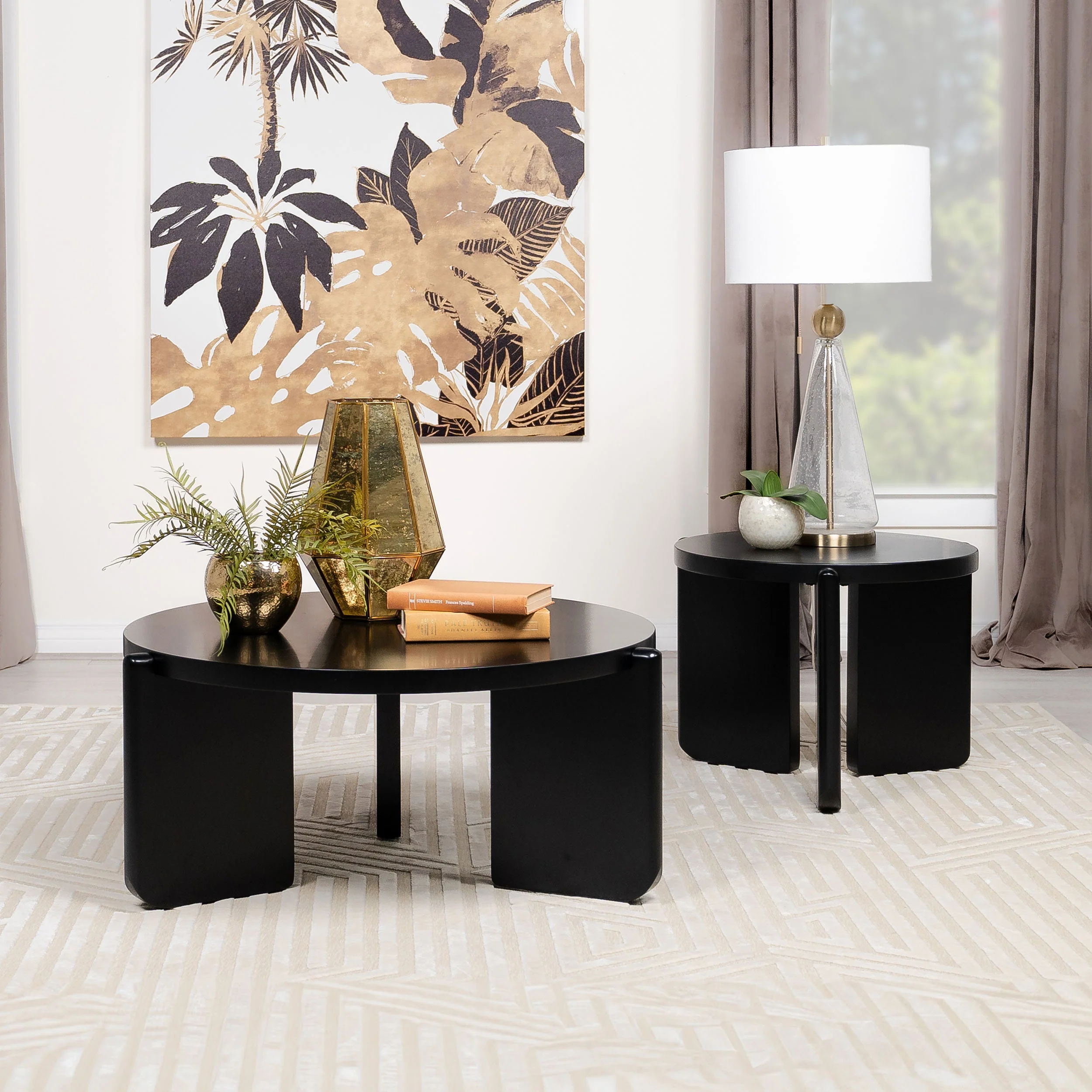 Cordova Round Solid Wood End Table Black - Image 7