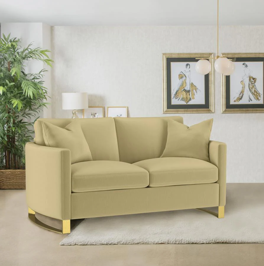 Corliss Upholstered Curved Track Arm Loveseat - Image 2