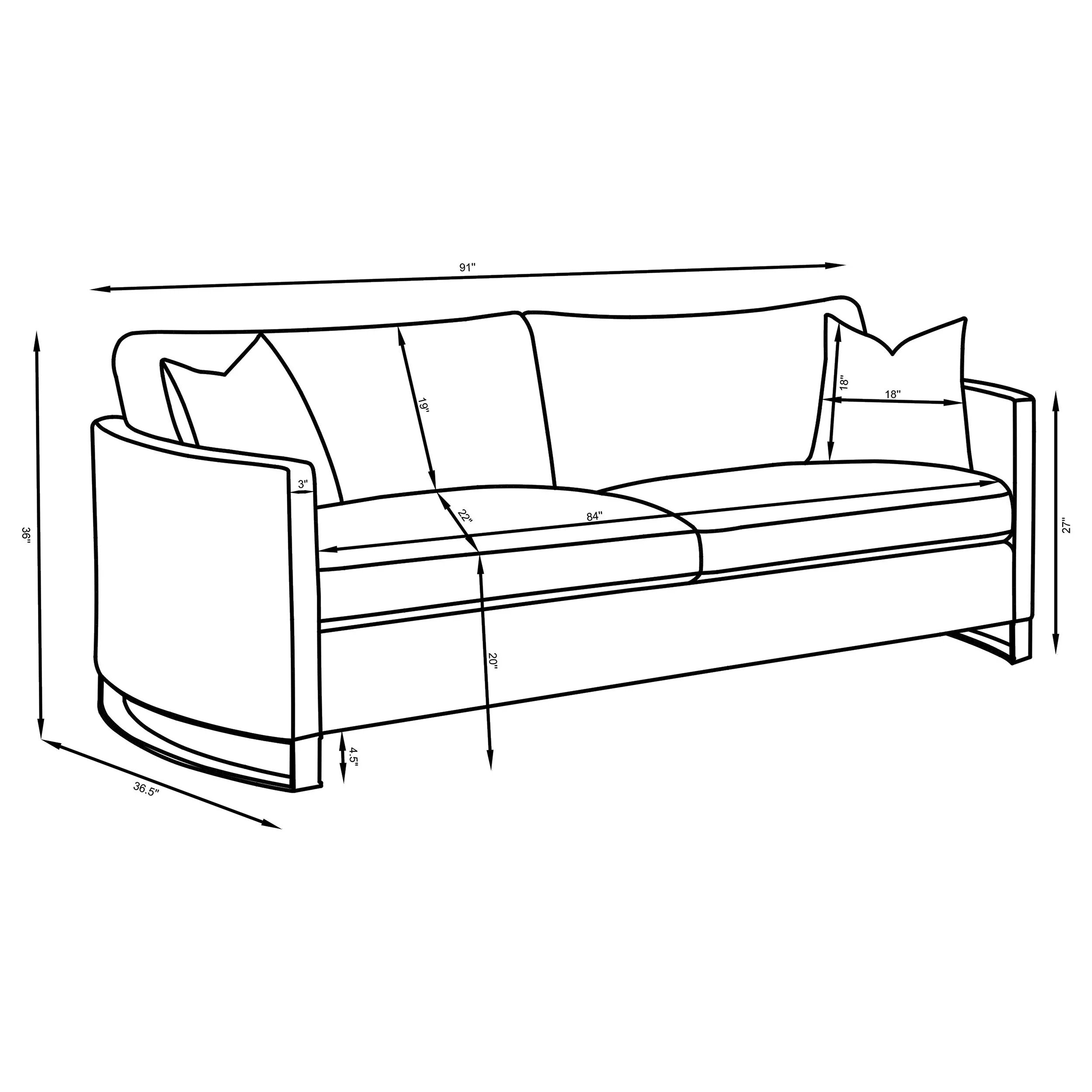Corliss Upholstered Curved Track Arm Sofa - Image 22