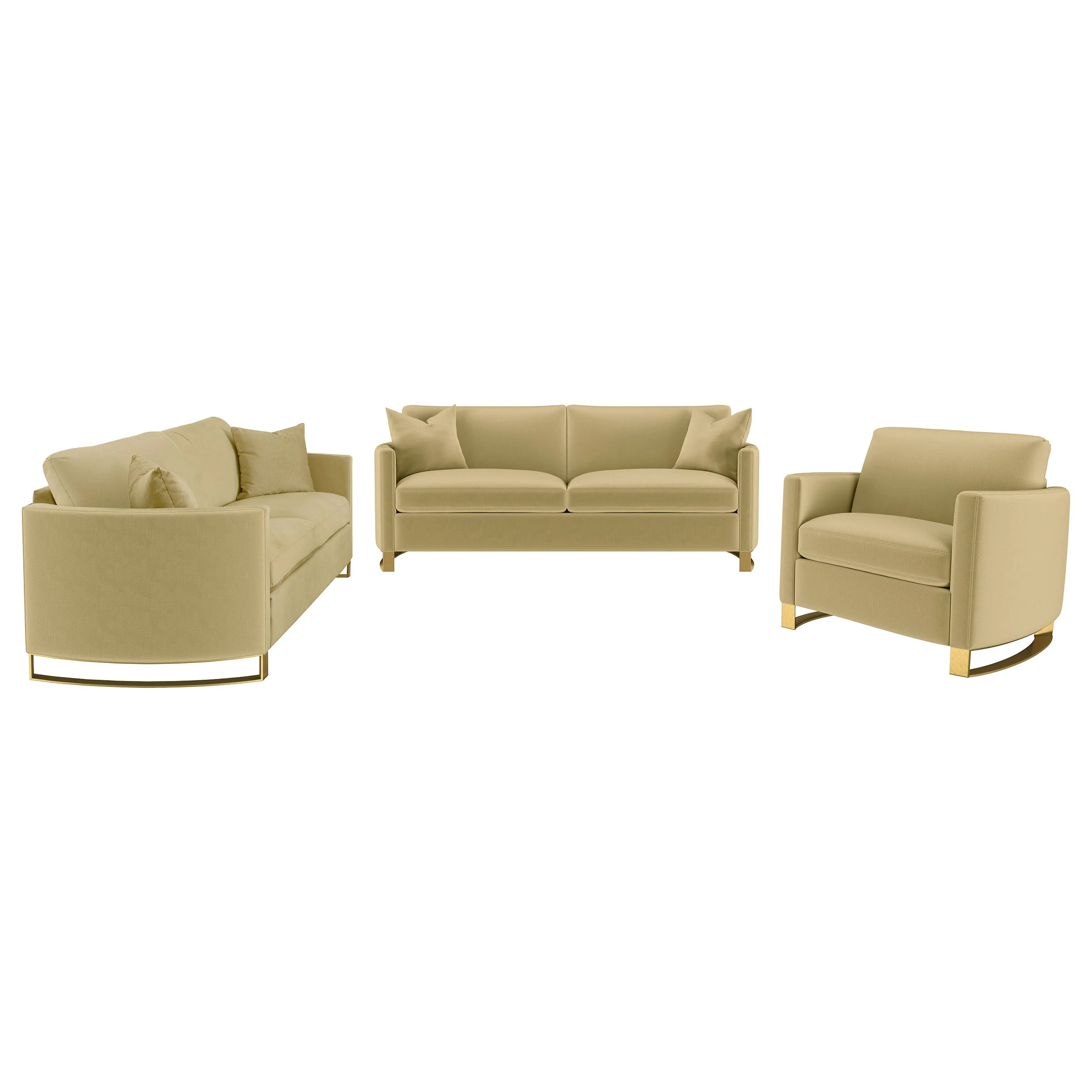 Corliss Velvet Upholstered Sofa Set - Image 10
