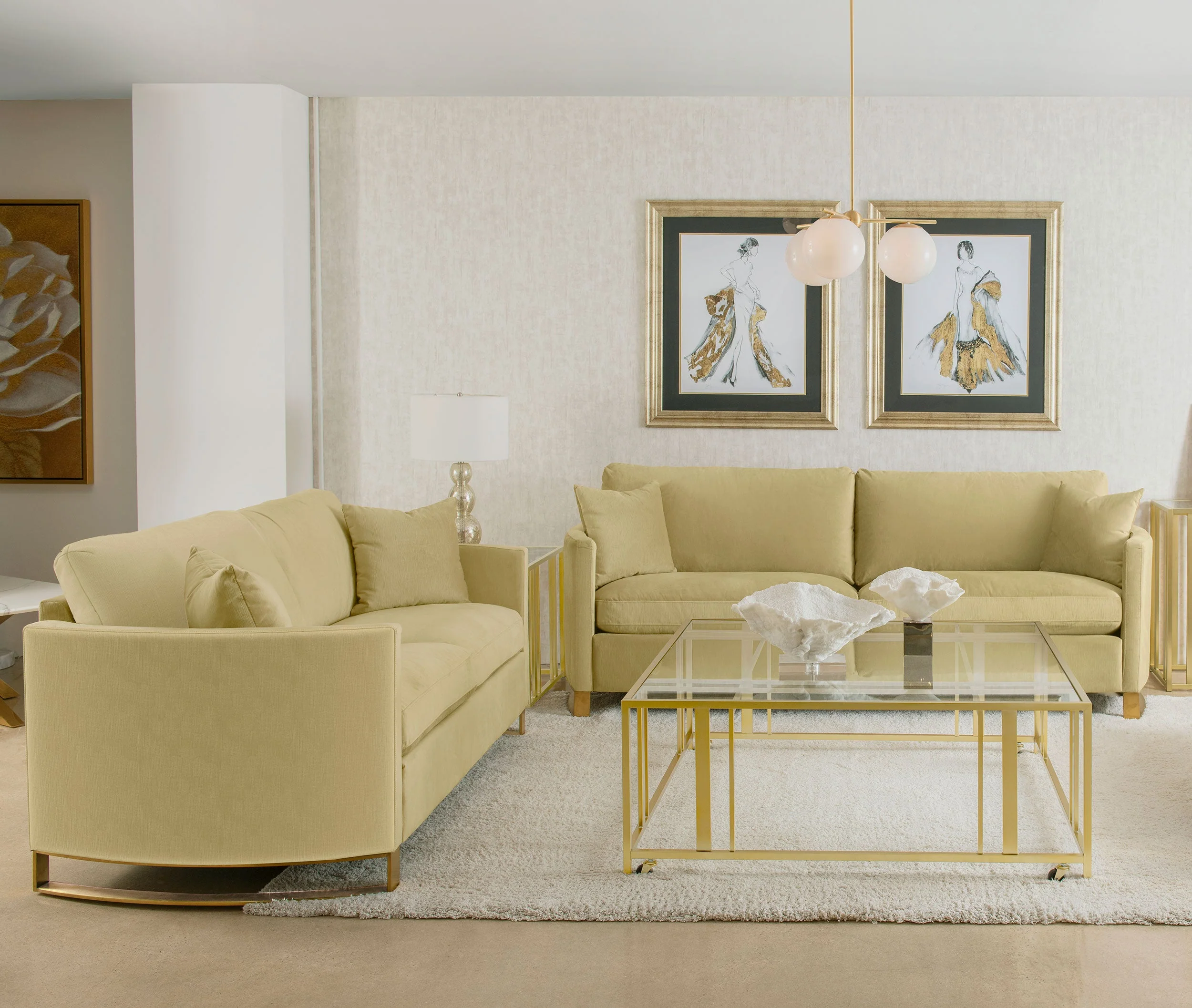 Corliss Velvet Upholstered Sofa Set - Image 5