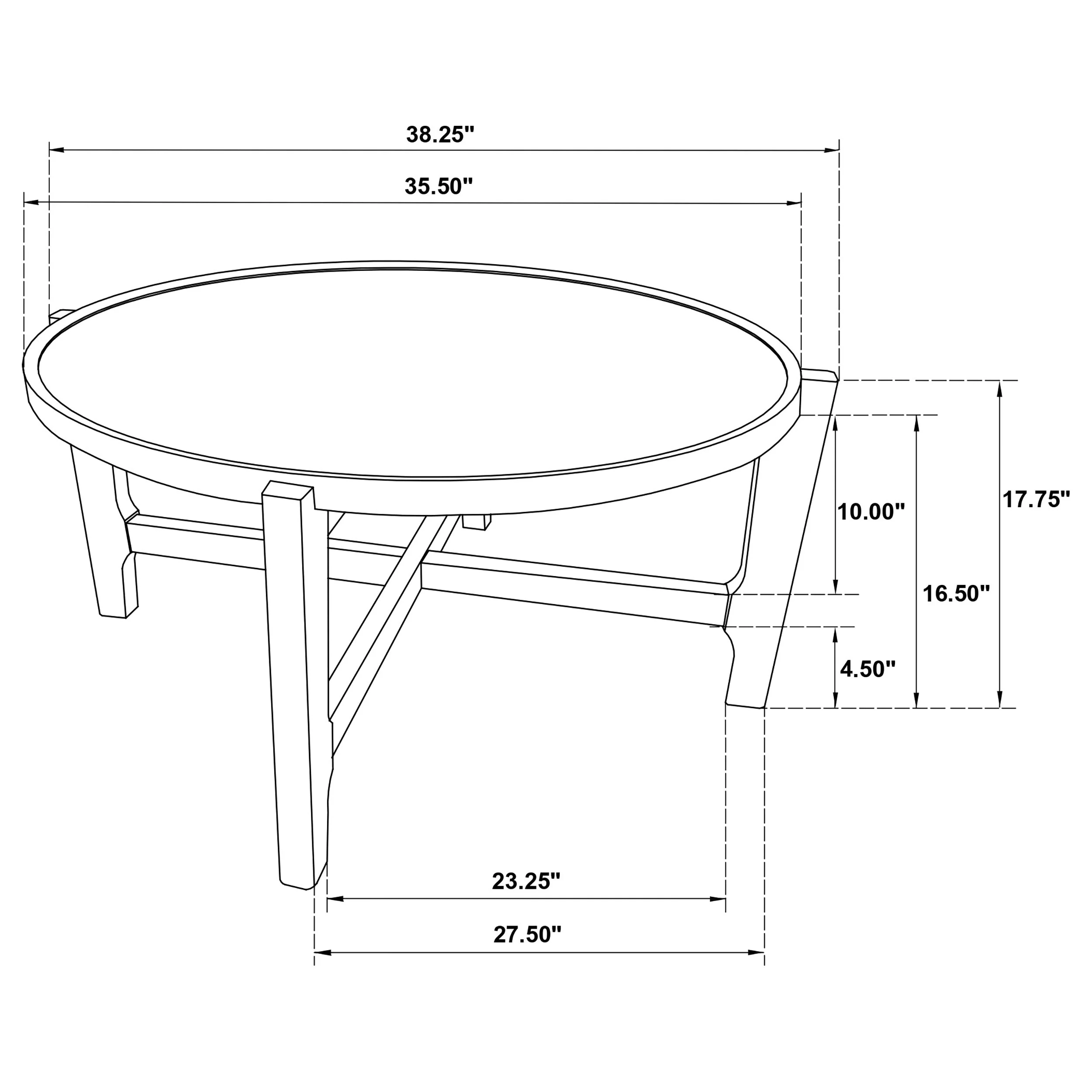 Cota Round Solid Wood Coffee Table Dark Brown - Image 7