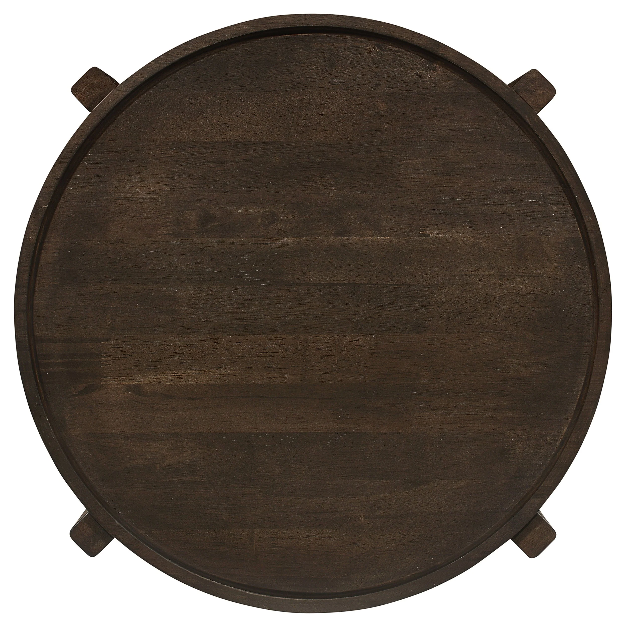 Cota Round Solid Wood End Table Dark Brown - Image 6