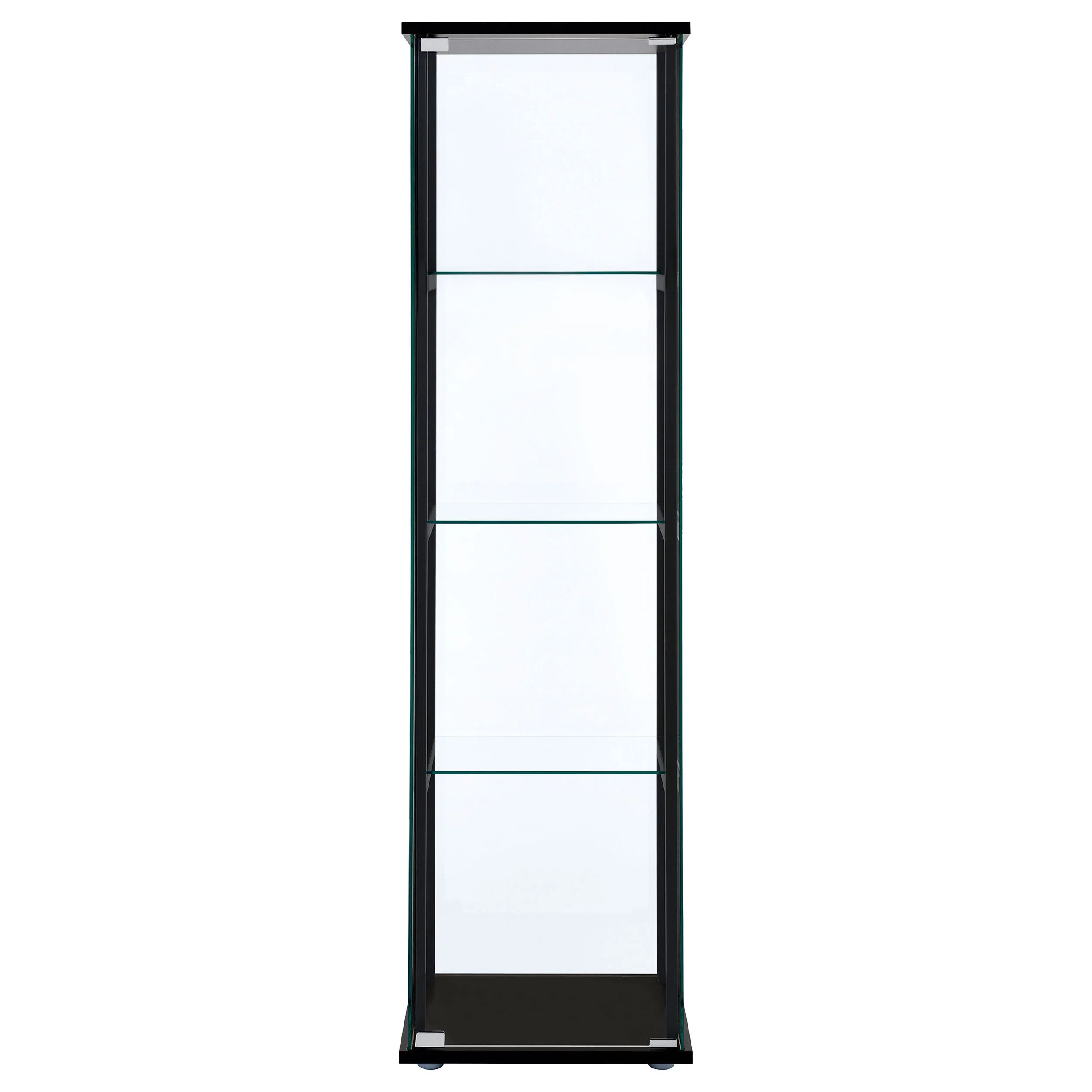 Cyclamen 4-shelf Clear Glass Curio Display Cabinet Black - Image 4