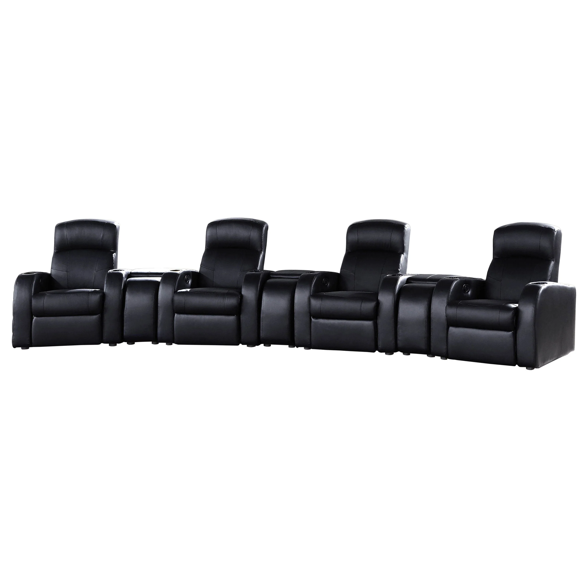 Cyrus Upholstered Home Theater Storage Wedge Console - Image 11