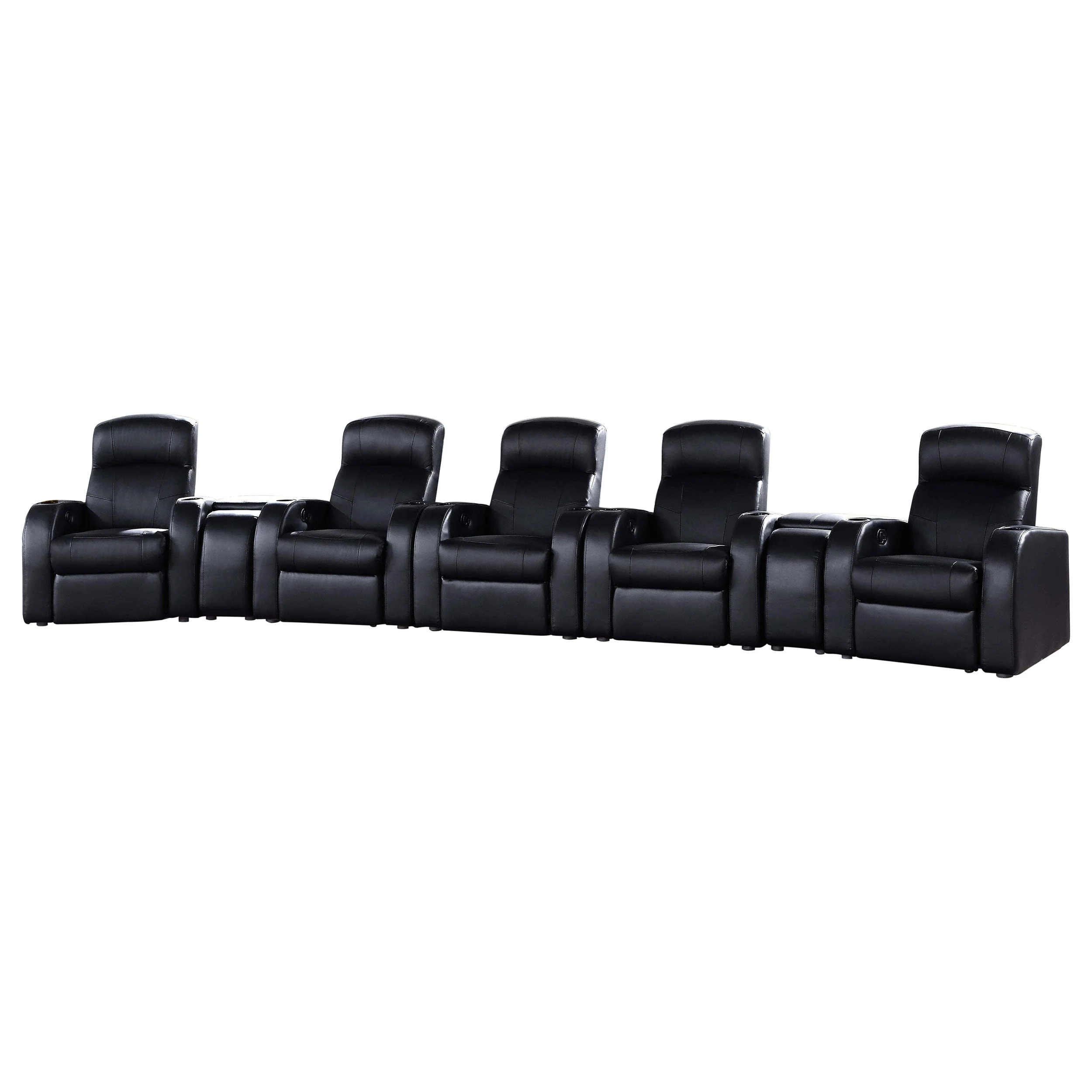 Cyrus Upholstered Home Theater Storage Wedge Console - Image 14