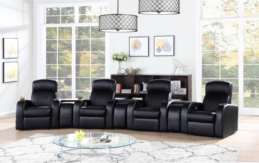 Cyrus Upholstered Home Theater Storage Wedge Console - Image 2