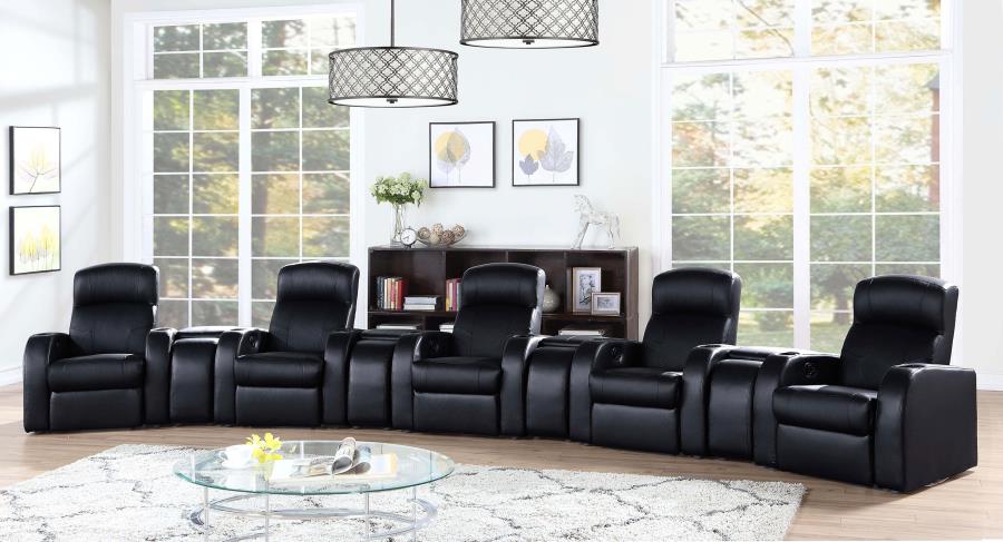 Cyrus Upholstered Home Theater Storage Wedge Console - Image 4