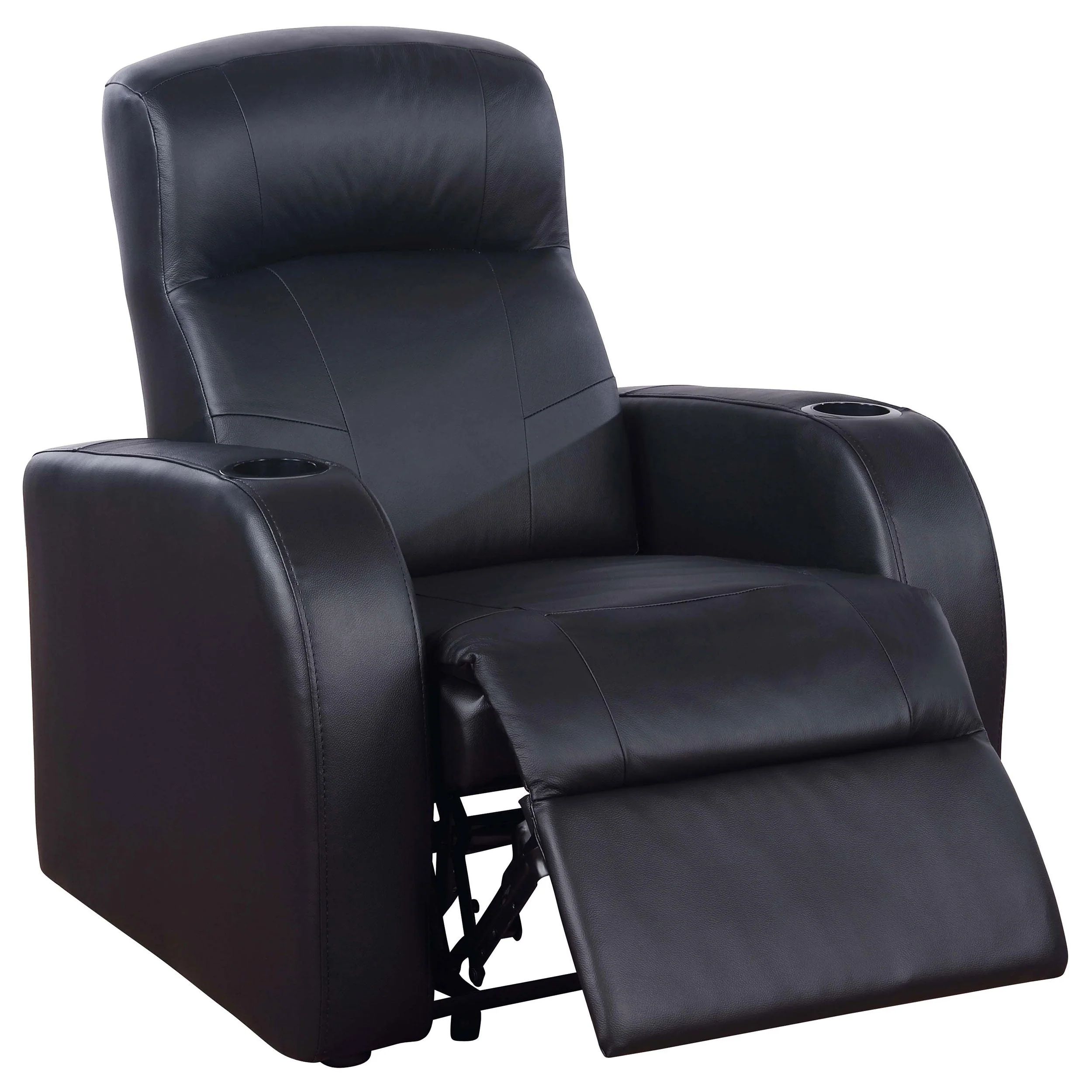 Cyrus Upholstered Track Arm Recliner Black - Image 4
