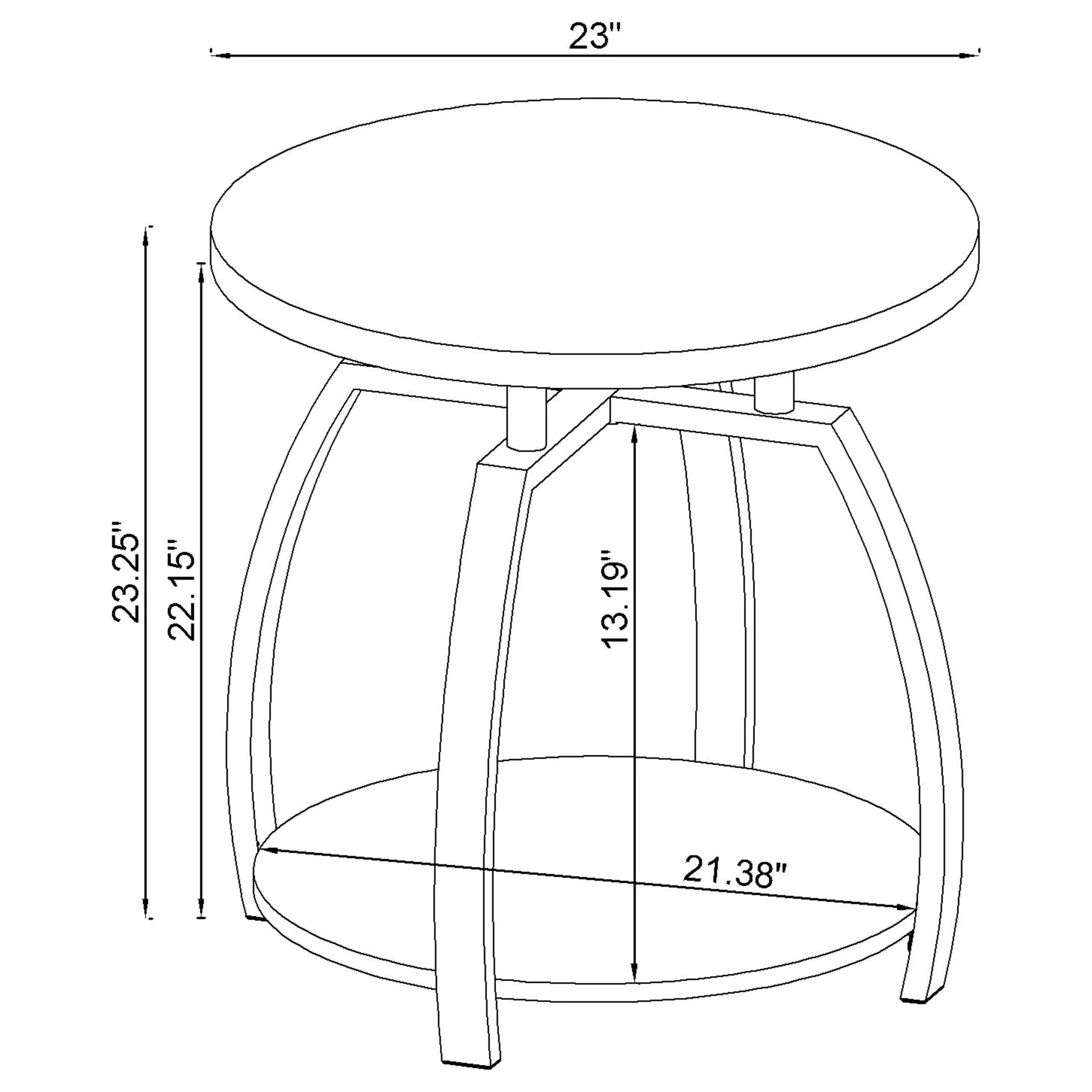 Dacre Round Coffee and End Table Set Dark Charcoal - Image 15