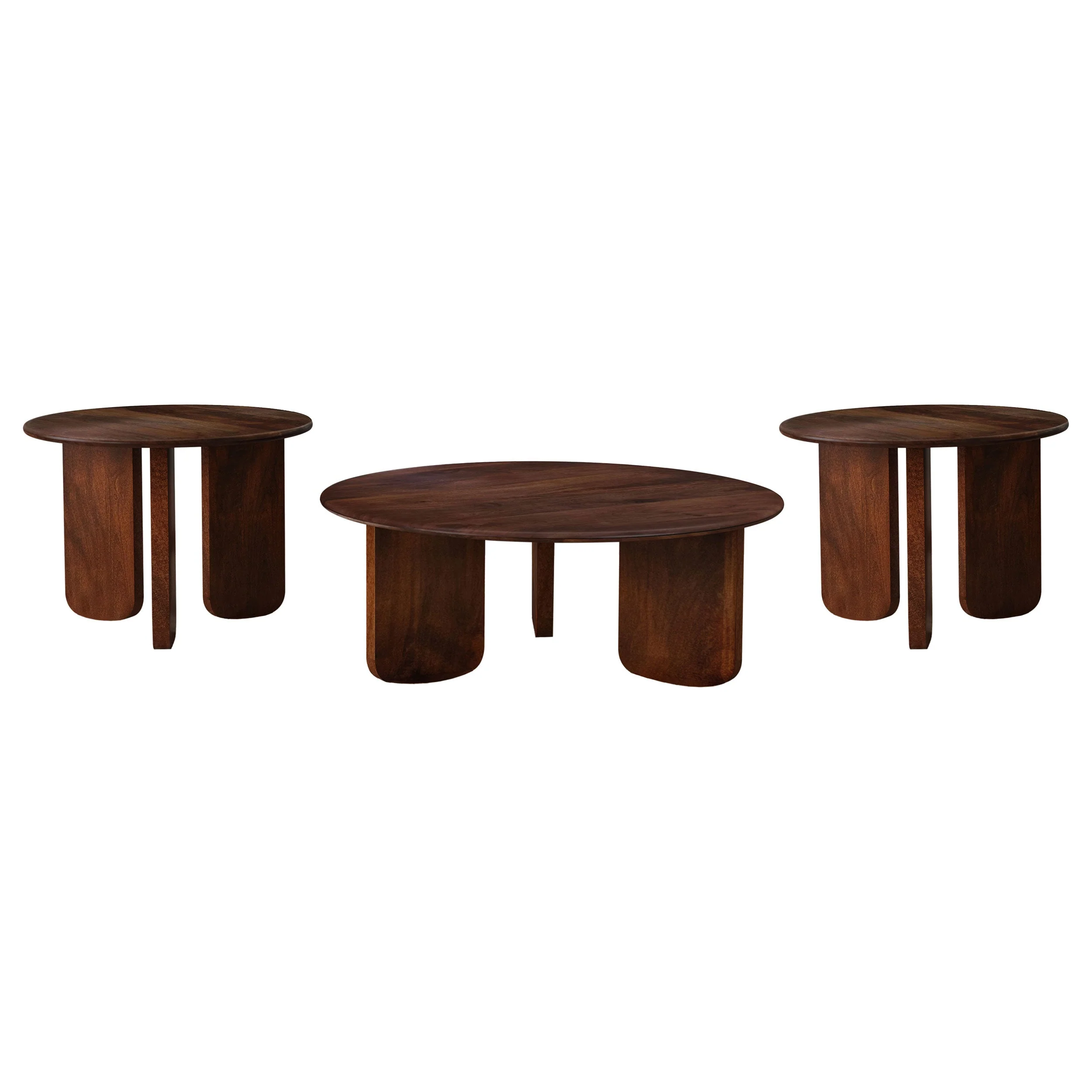 Dale Solid Wood Coffee and End Table Set Brown - Image 6