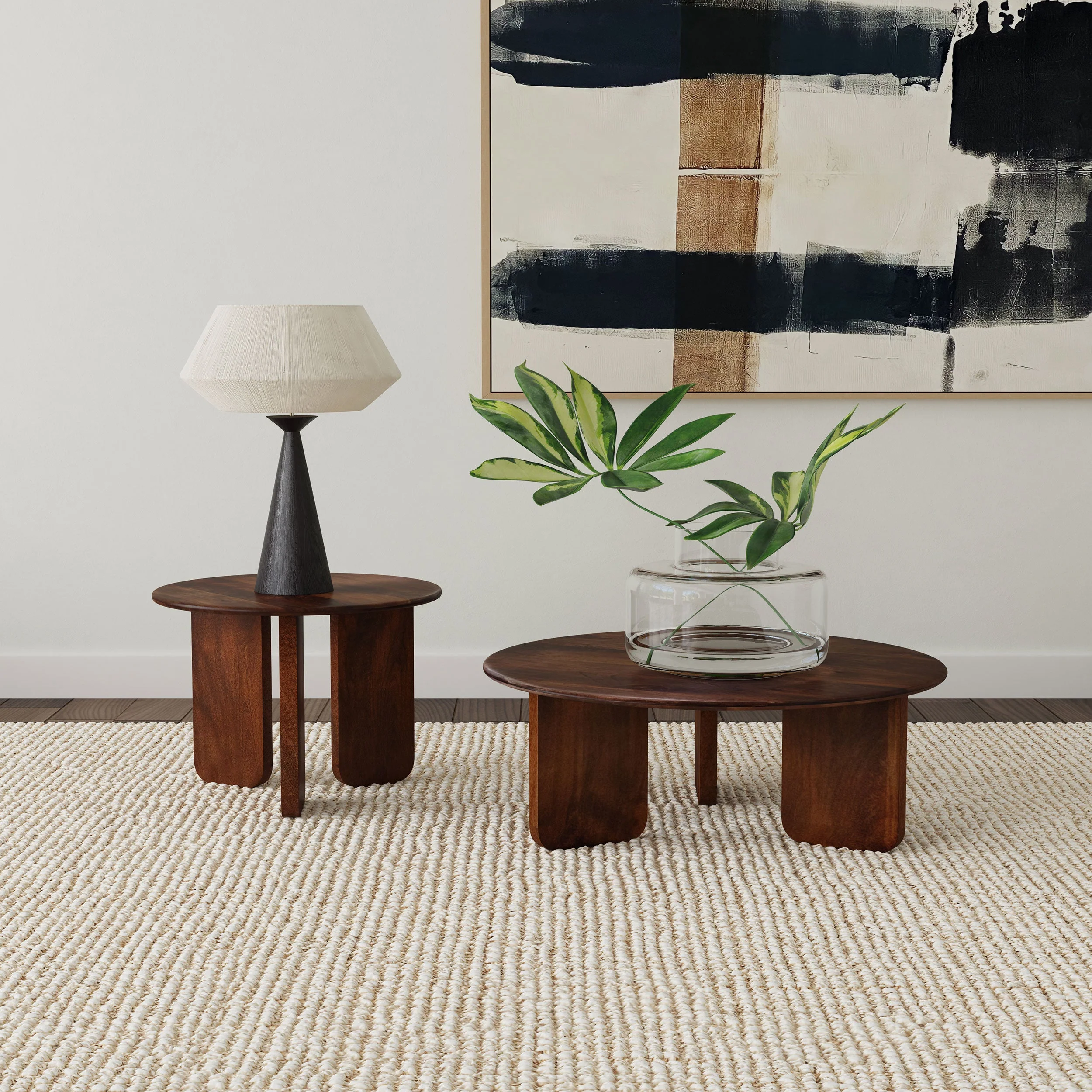Dale Round Solid Mango Wood Side End Table Brown - Image 7