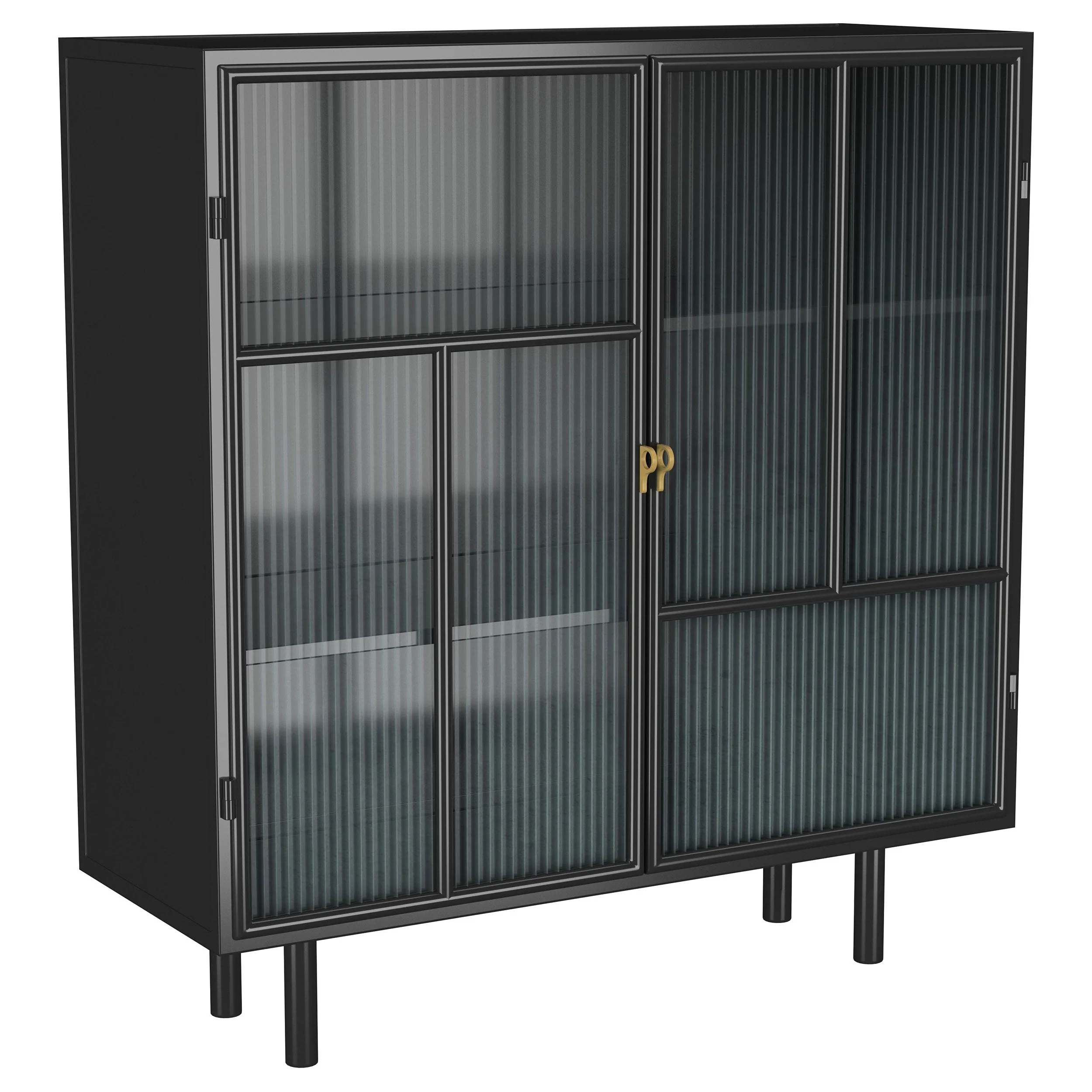 Dalia 2-door Accent Storage Cabinet with Shelving Black - Image 2