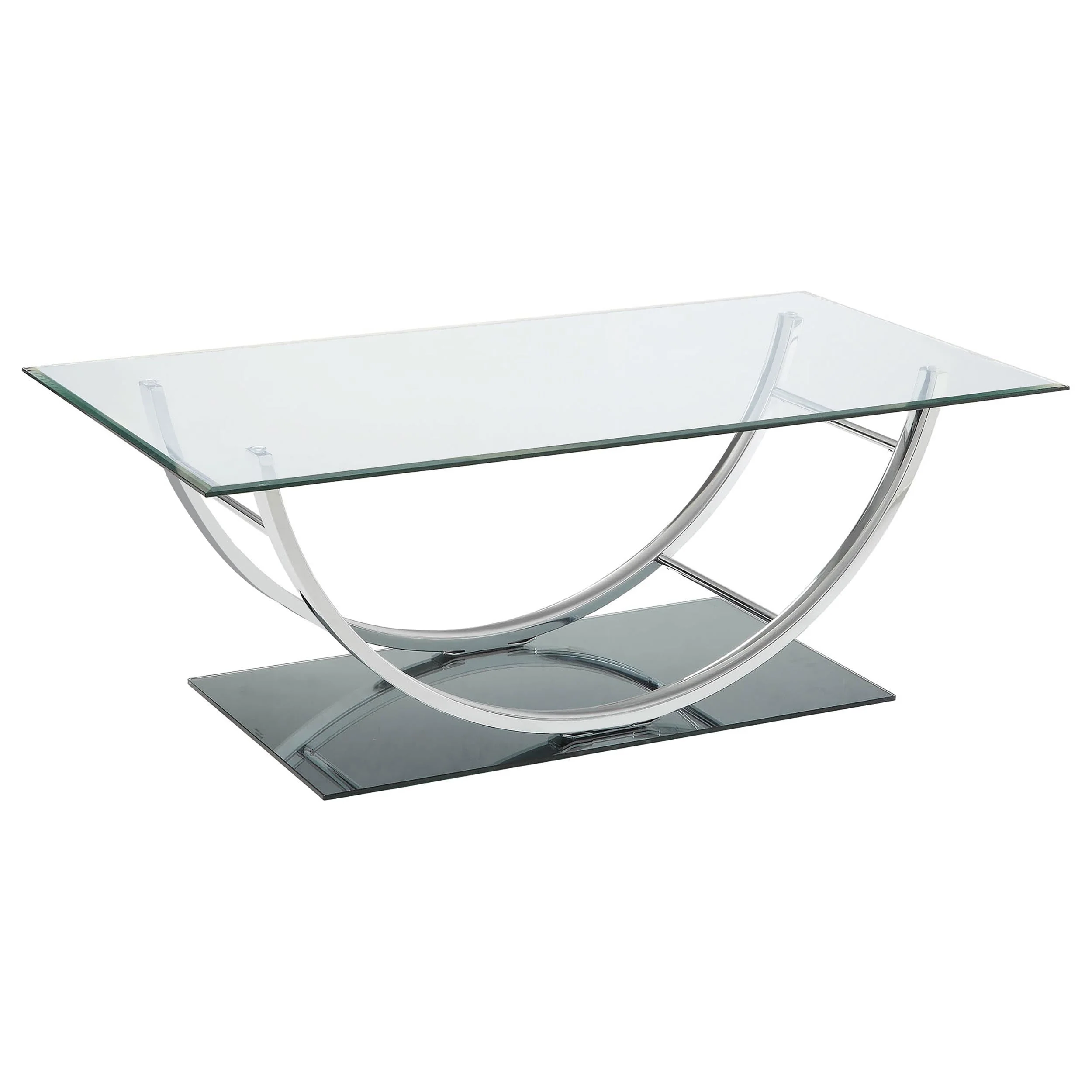 Danville Glass Top Coffee and End Table Set Chrome - Image 14