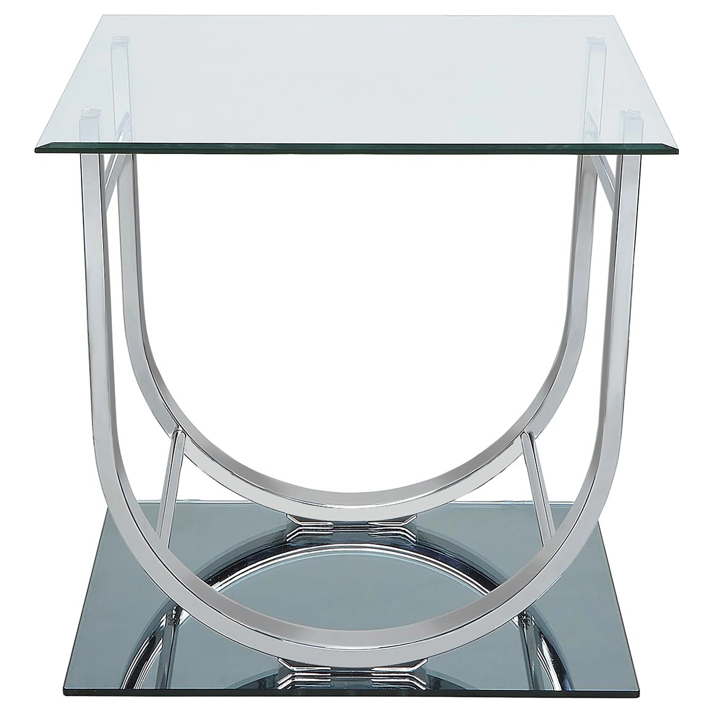 Danville Glass Top Coffee and End Table Set Chrome - Image 9