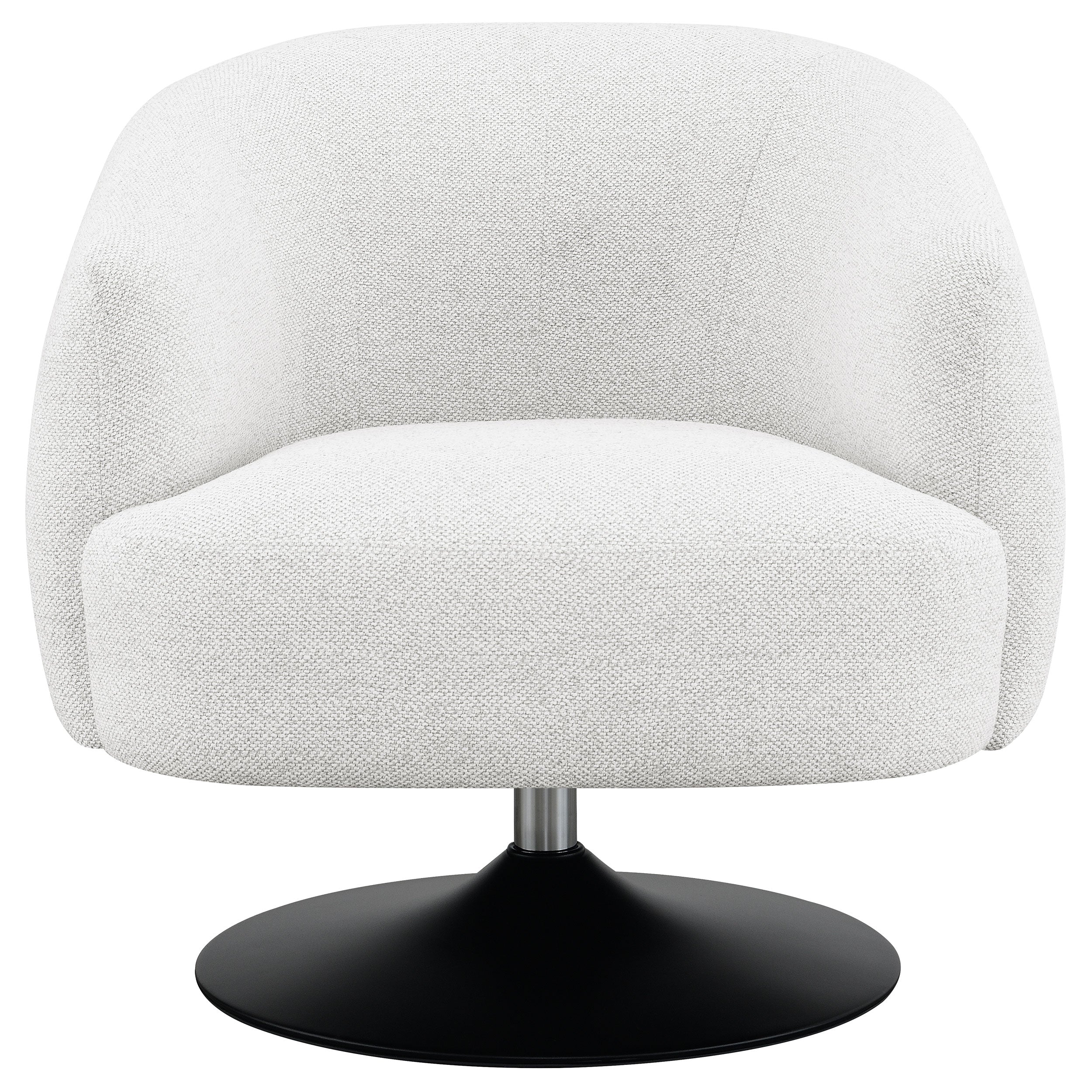 Dave Upholstered Barrel Back Swivel Club Chair Beige - Image 4