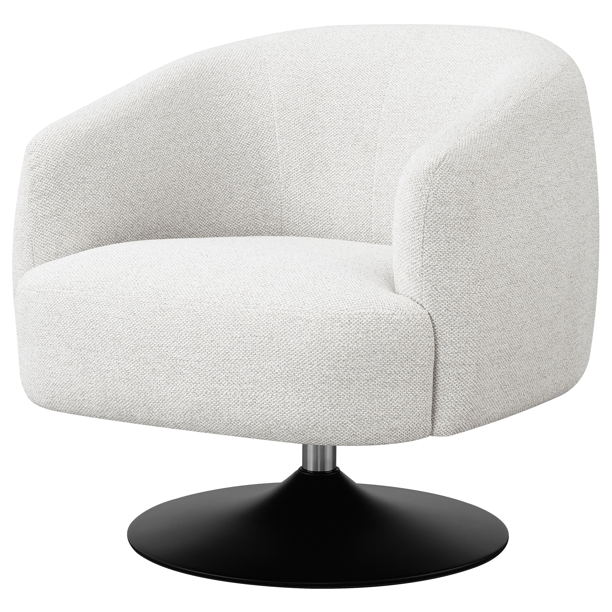 Dave Upholstered Barrel Back Swivel Club Chair Beige - Image 5