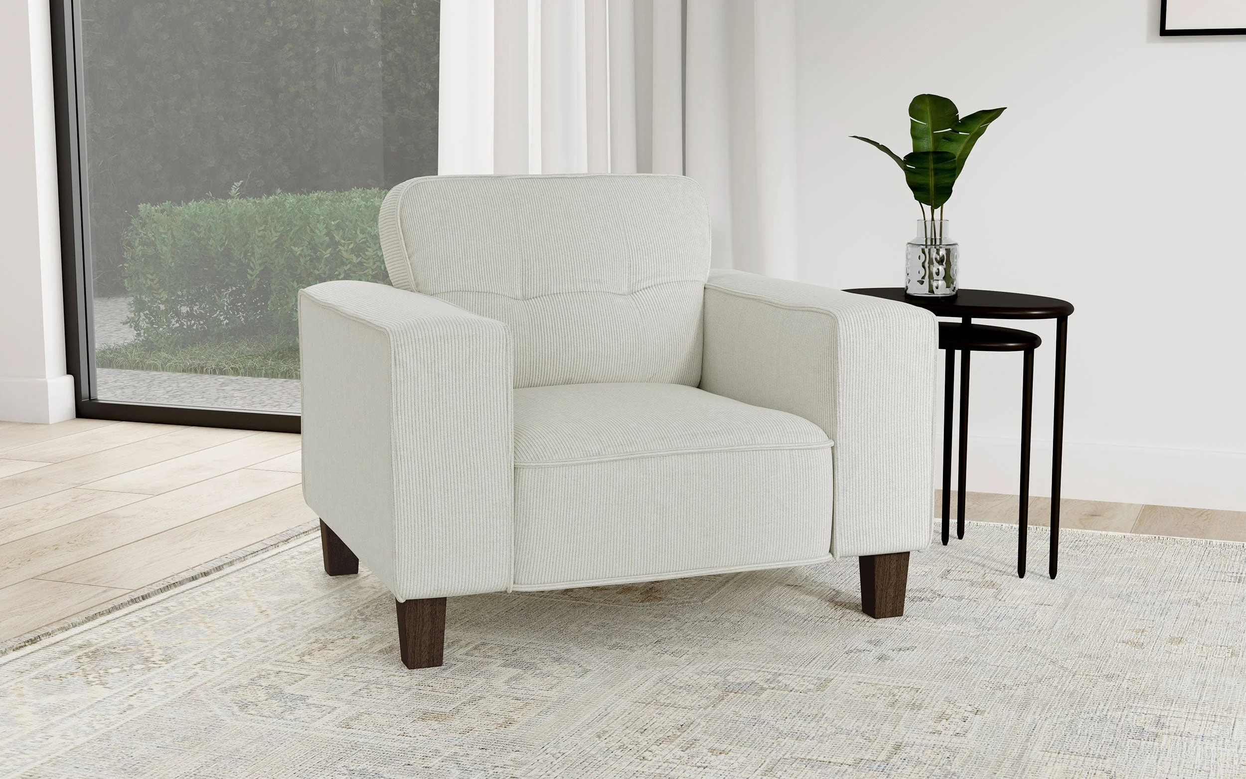 Deerhurst Upholstered Track Arm Tufted Accent Chair - Image 5