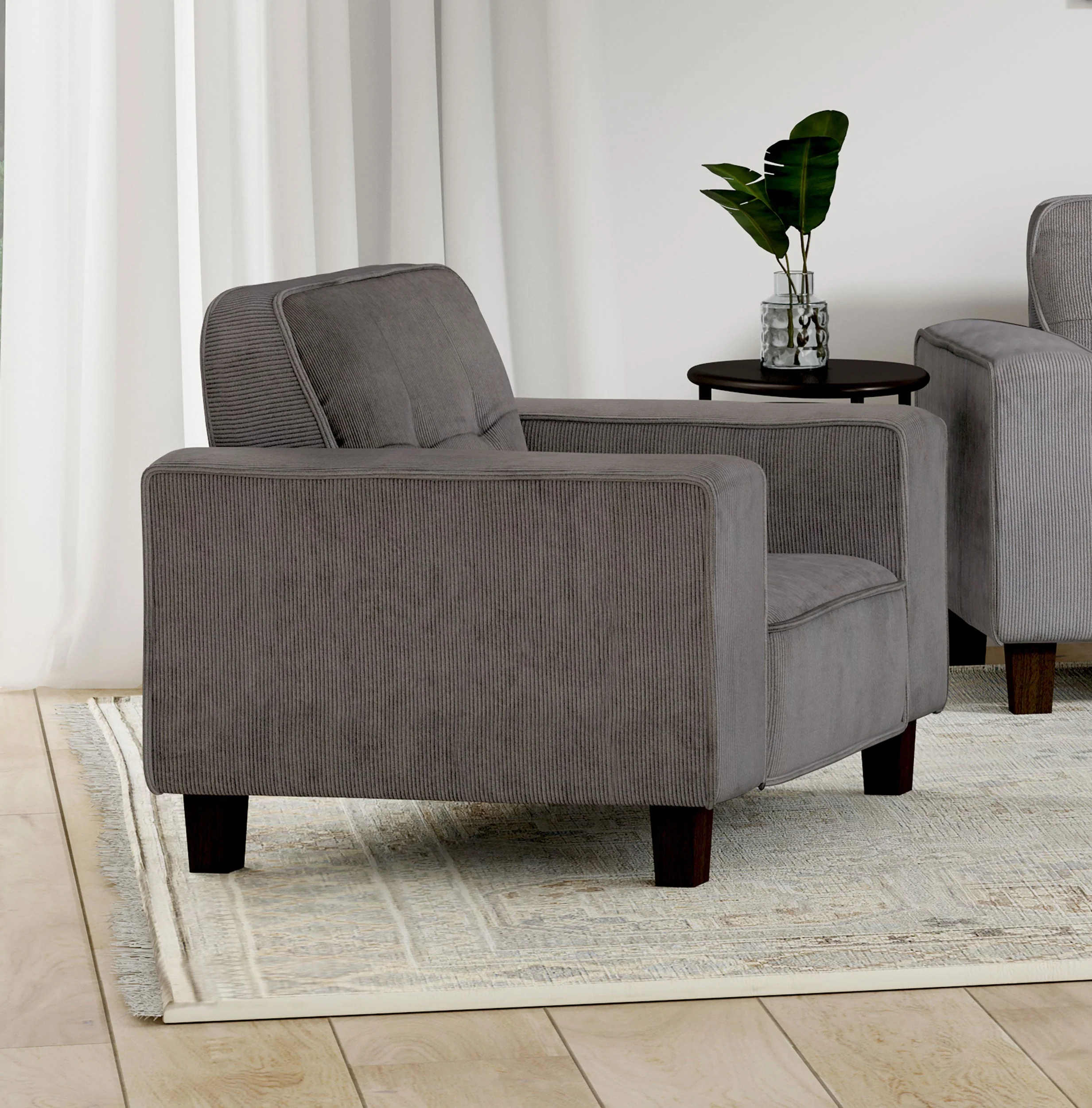 Deerhurst Upholstered Track Arm Tufted Accent Chair - Image 6