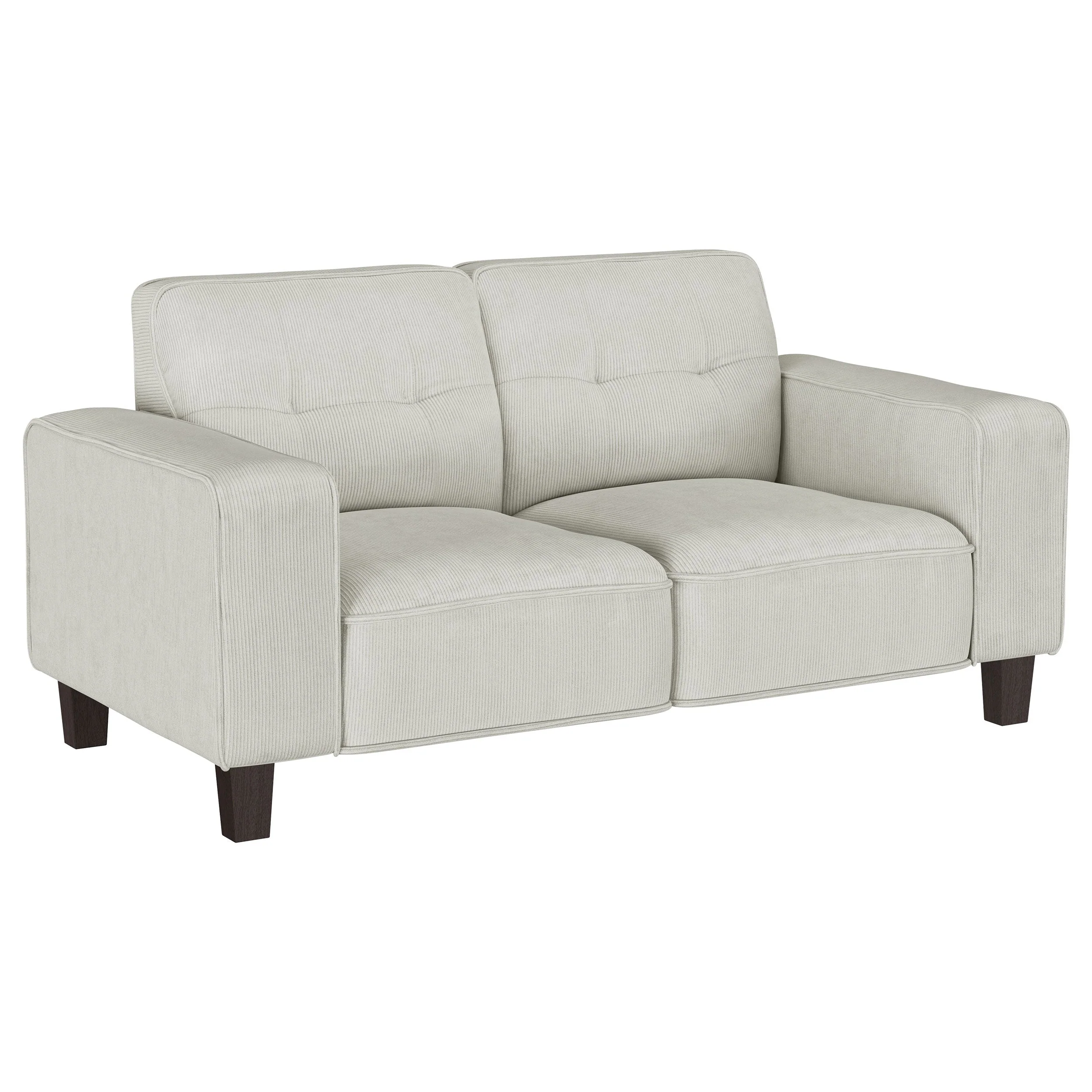 Deerhurst Upholstered Track Arm Tufted Loveseat Greige - Image 2