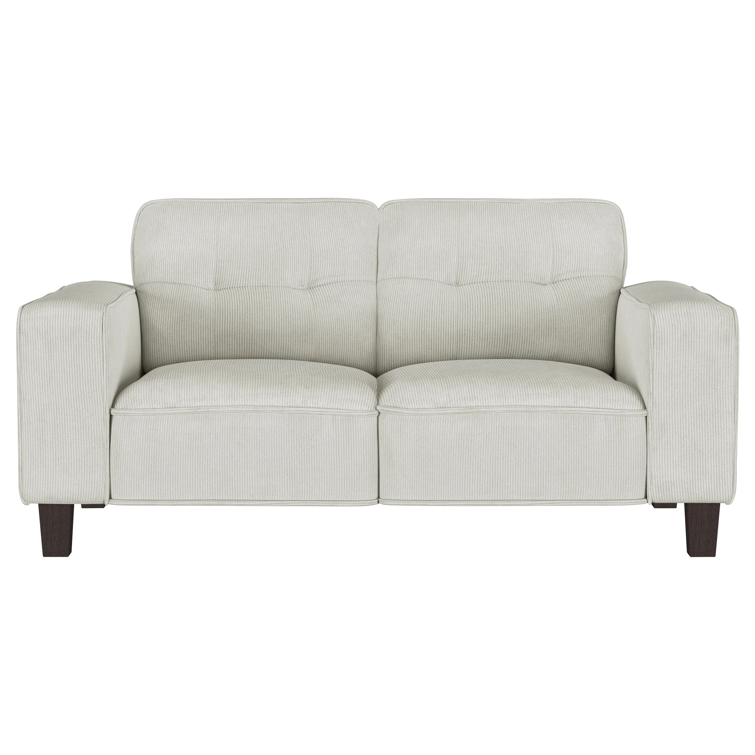 Deerhurst Upholstered Track Arm Tufted Loveseat Greige - Image 4