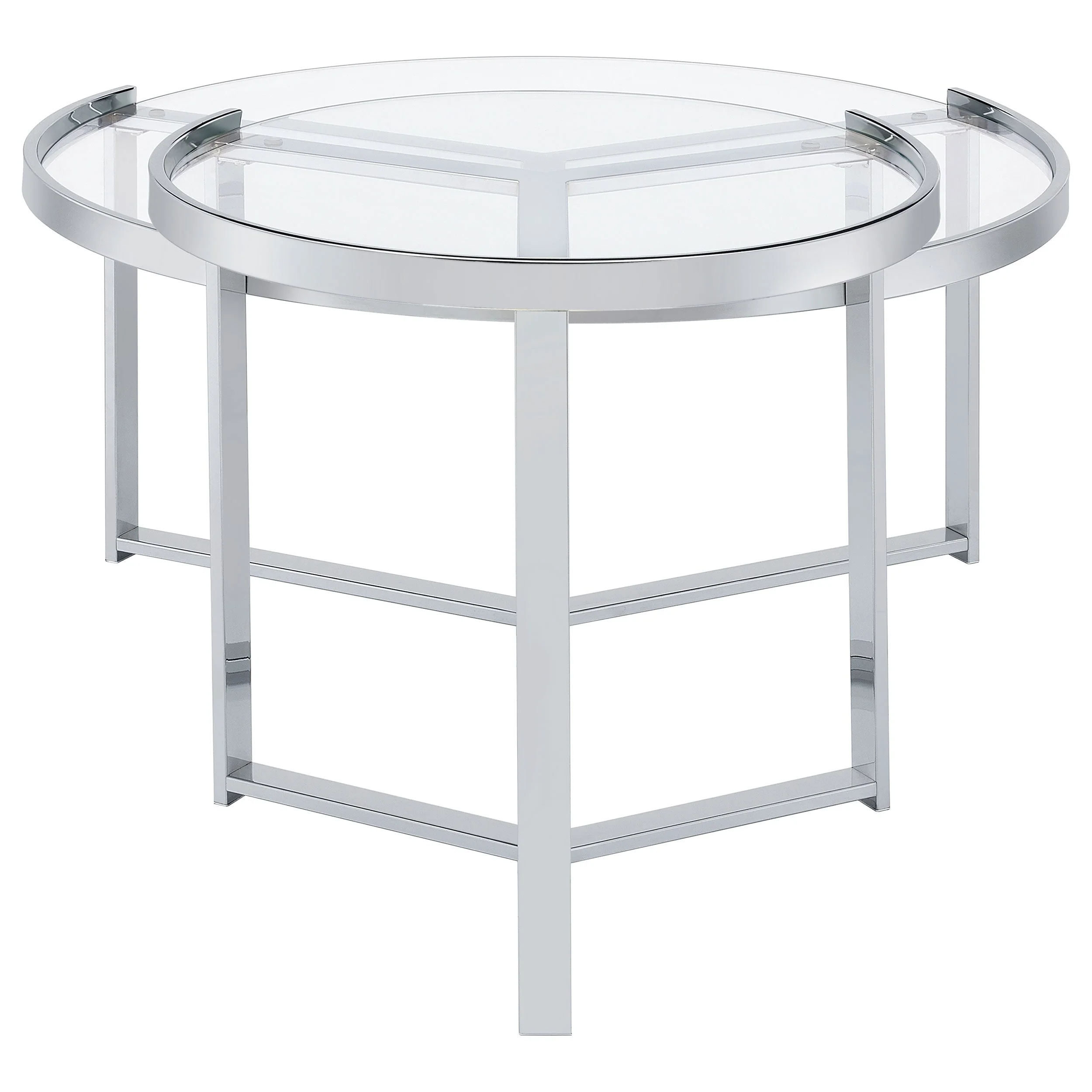 Delia Round Glass Top Nesting Coffee Table - Image 14