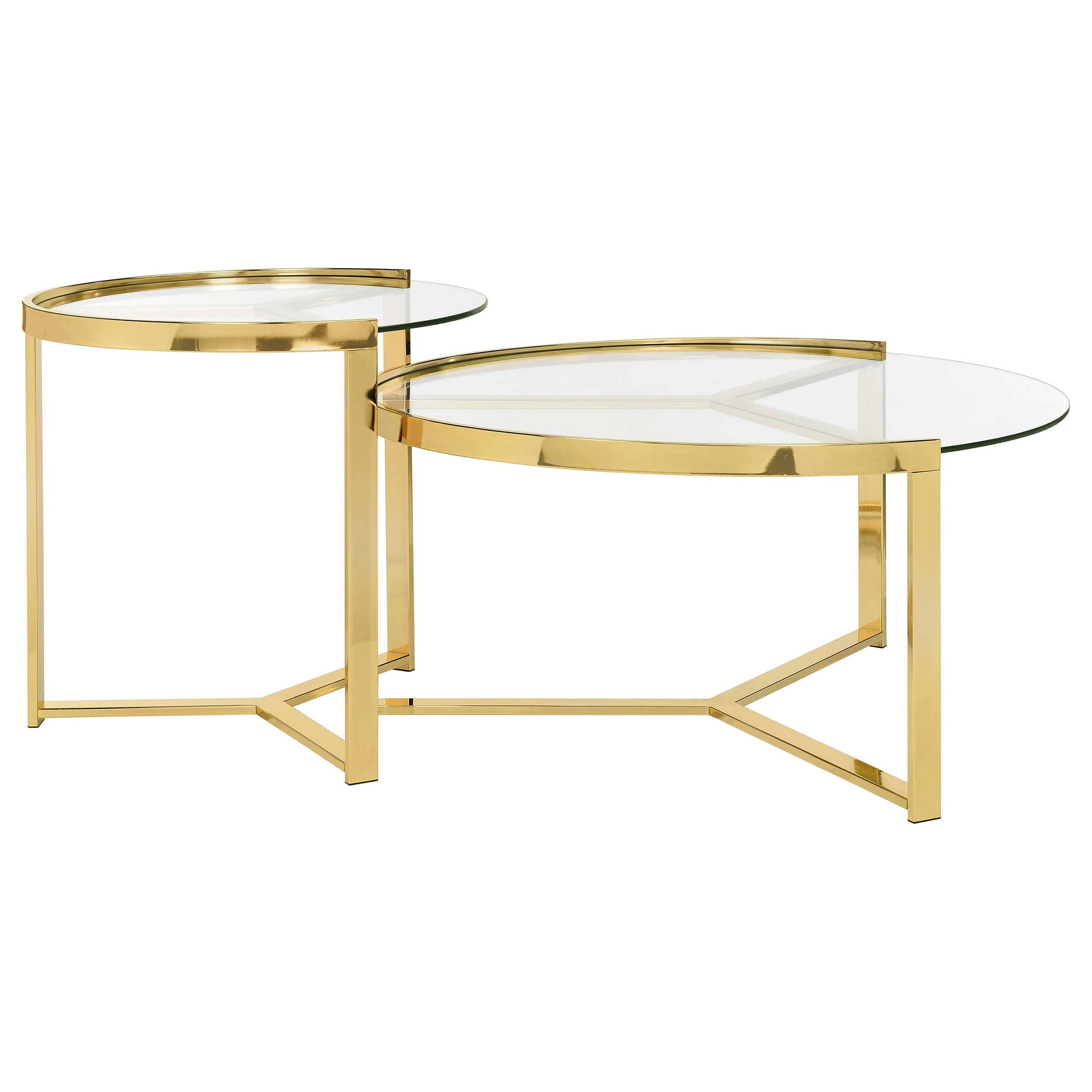 Delia Round Glass Top Nesting Coffee Table - Image 17