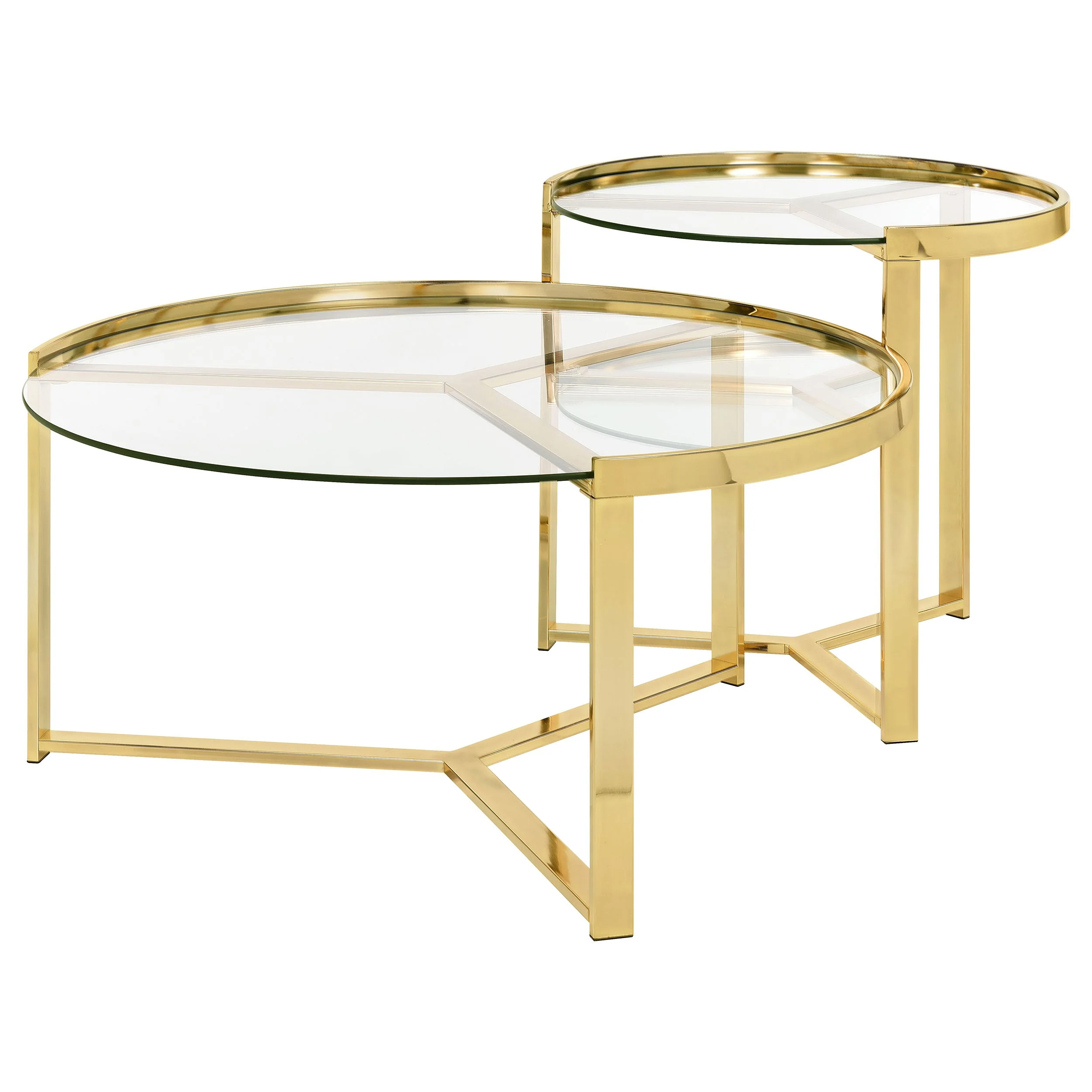 Delia Round Glass Top Nesting Coffee Table - Image 9