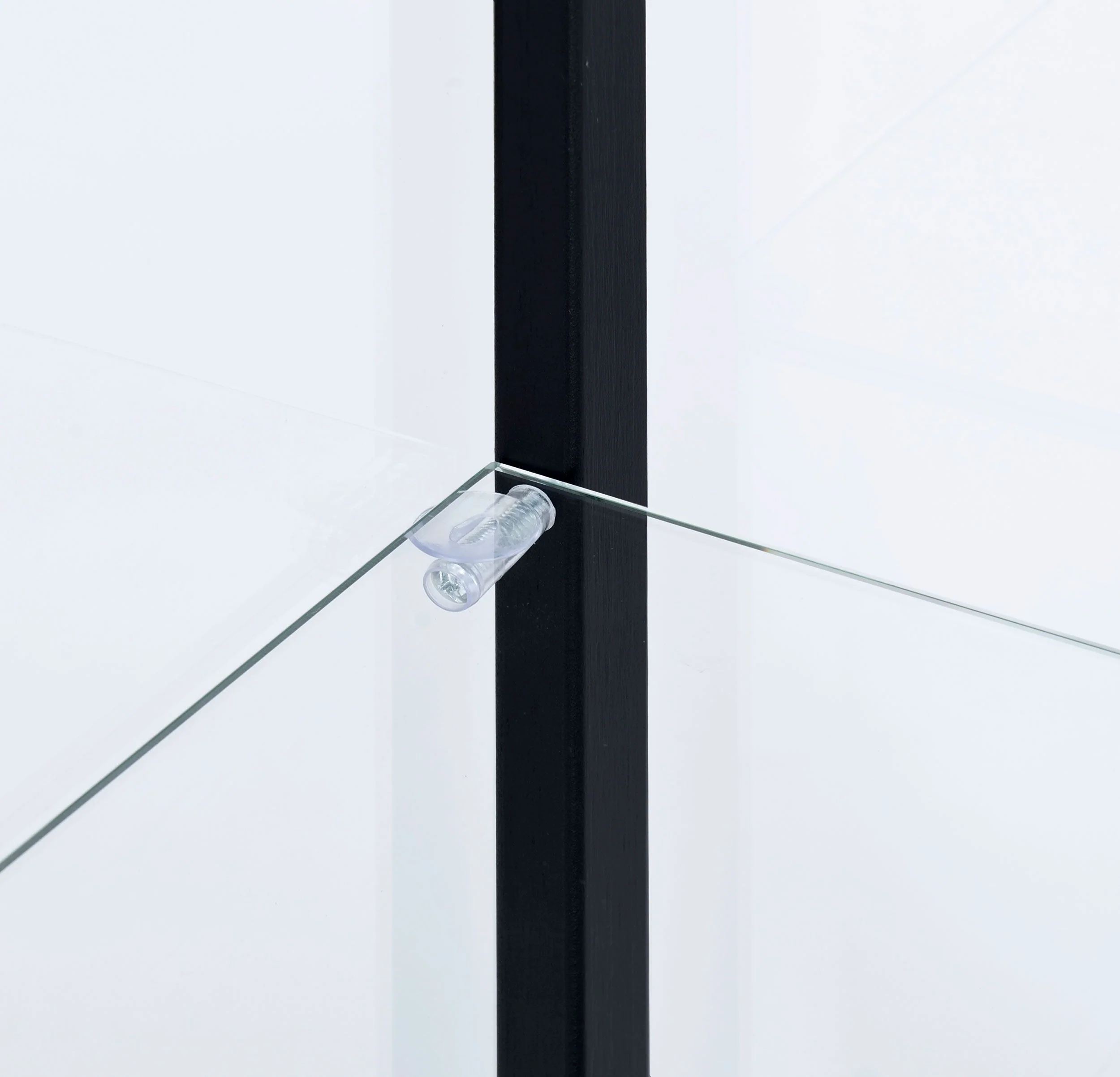 Delphinium 5-shelf Clear Glass Curio Display Cabinet Black - Image 10