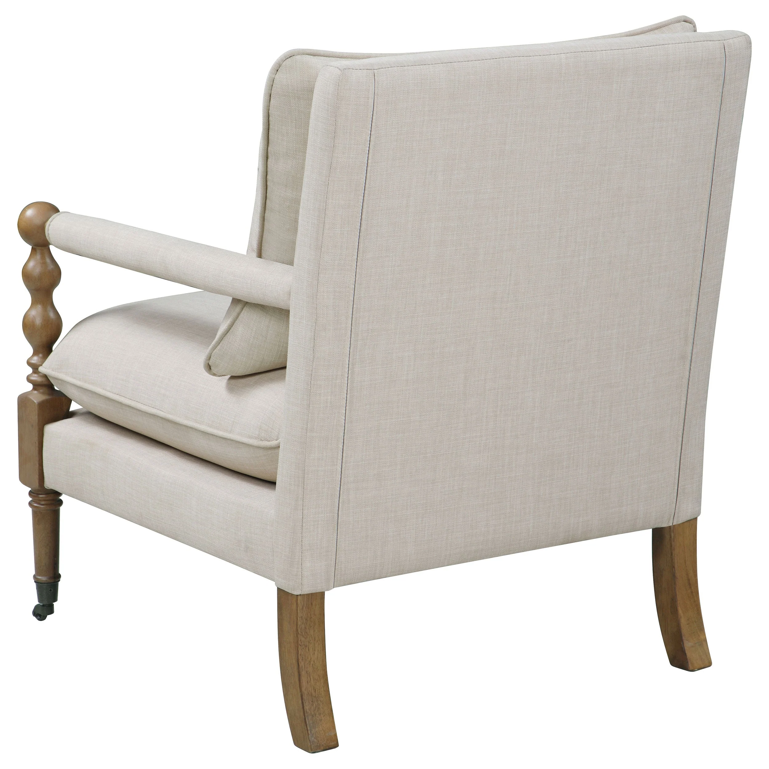 Dempsy Upholstered Accent Chair with Casters Beige - Image 6