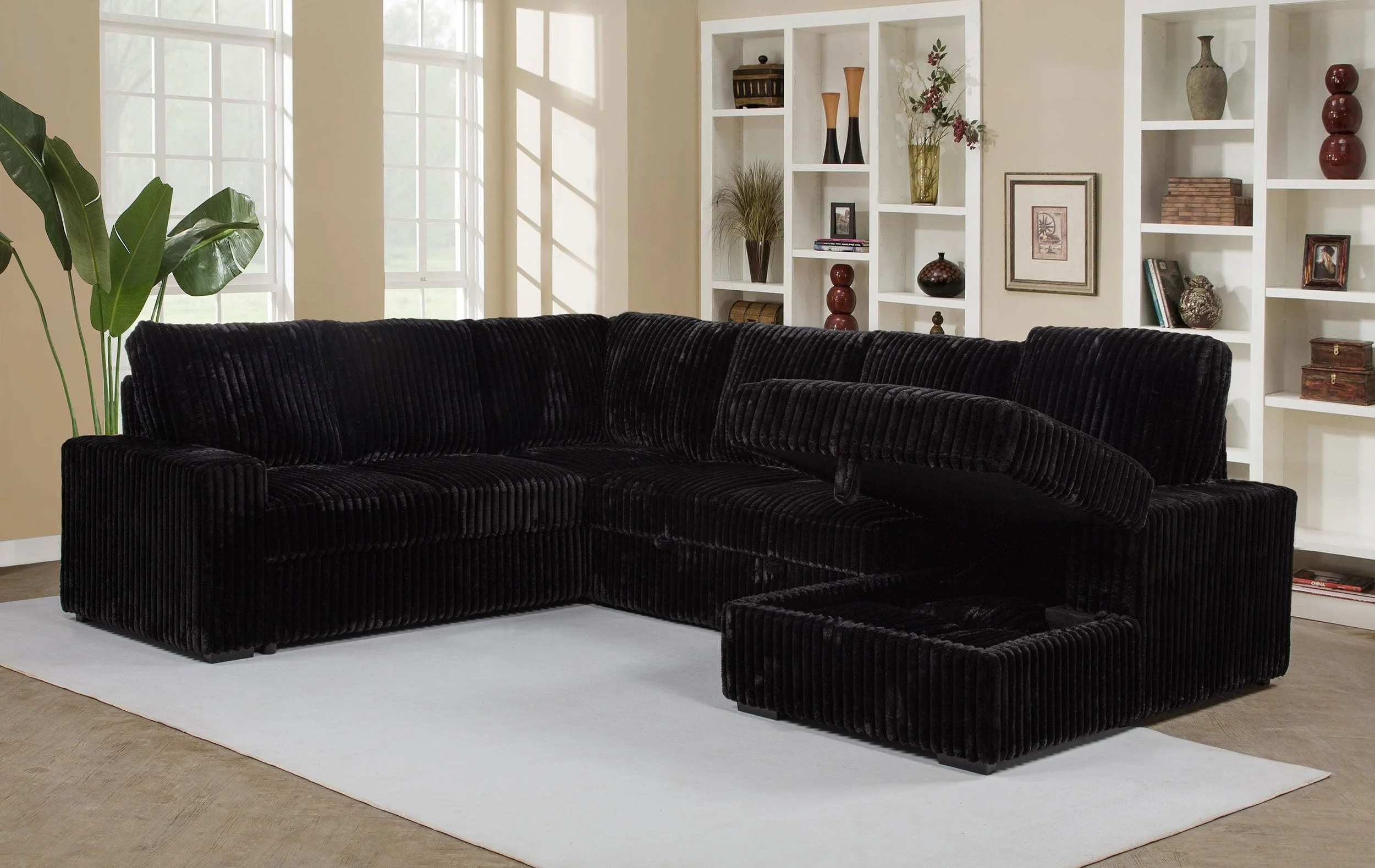 Devonshire Sleeper Sectional Sofa Storage Chaise - Image 12