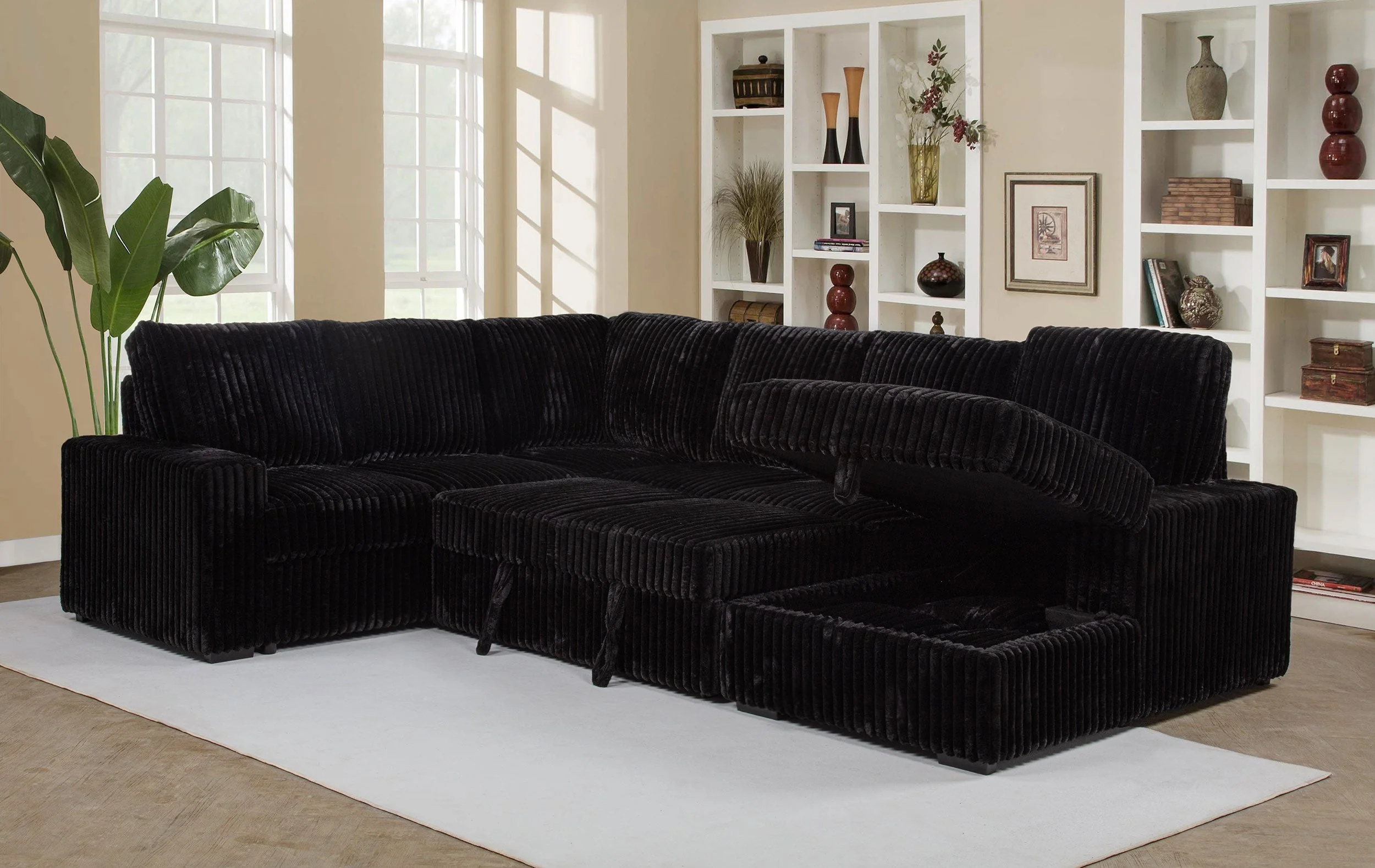 Devonshire Sleeper Sectional Sofa Storage Chaise - Image 18