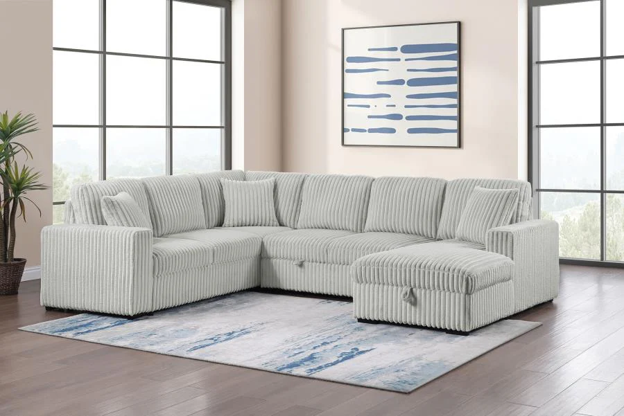 Devonshire Sleeper Sectional Sofa Storage Chaise - Image 2