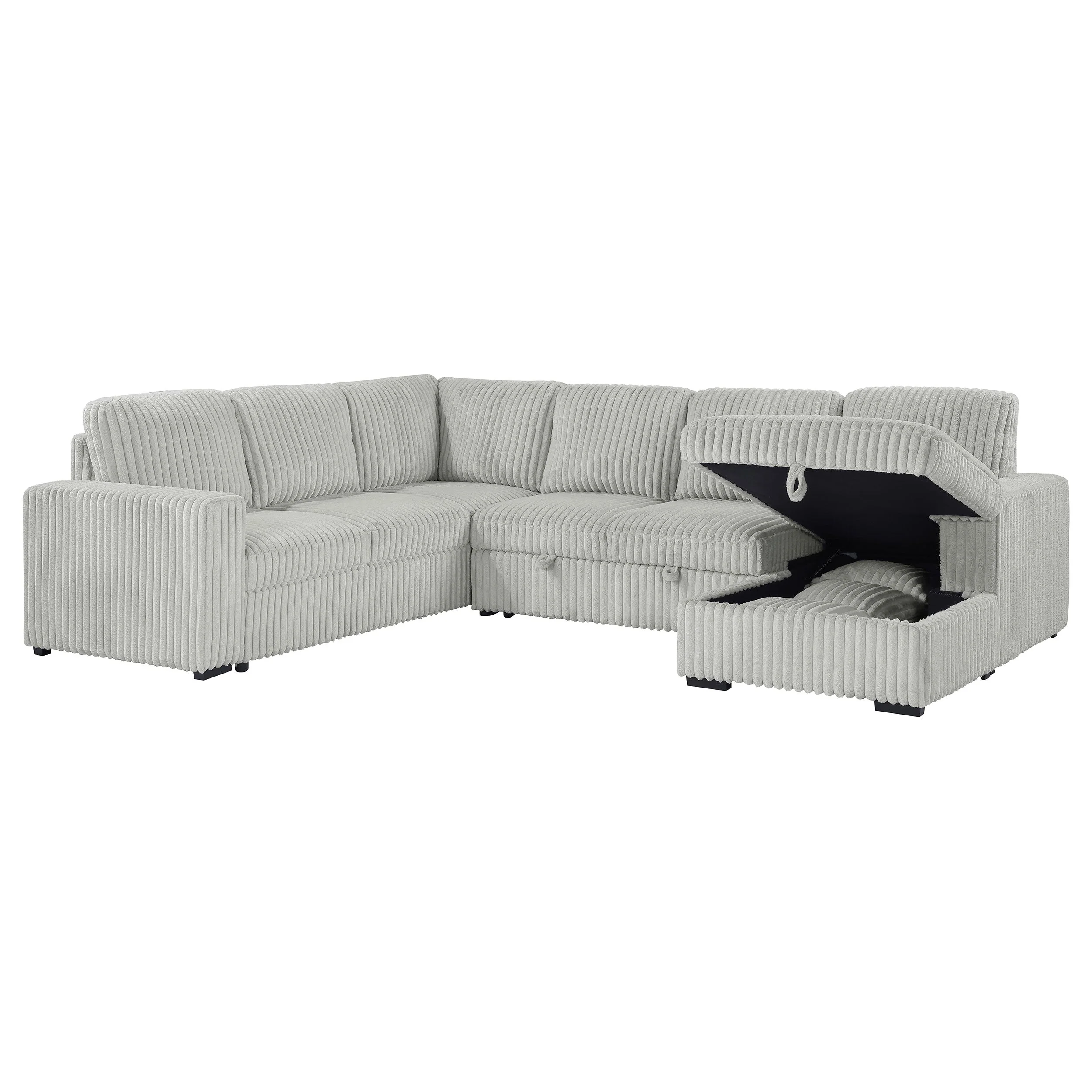 Devonshire Sleeper Sectional Sofa Storage Chaise - Image 20