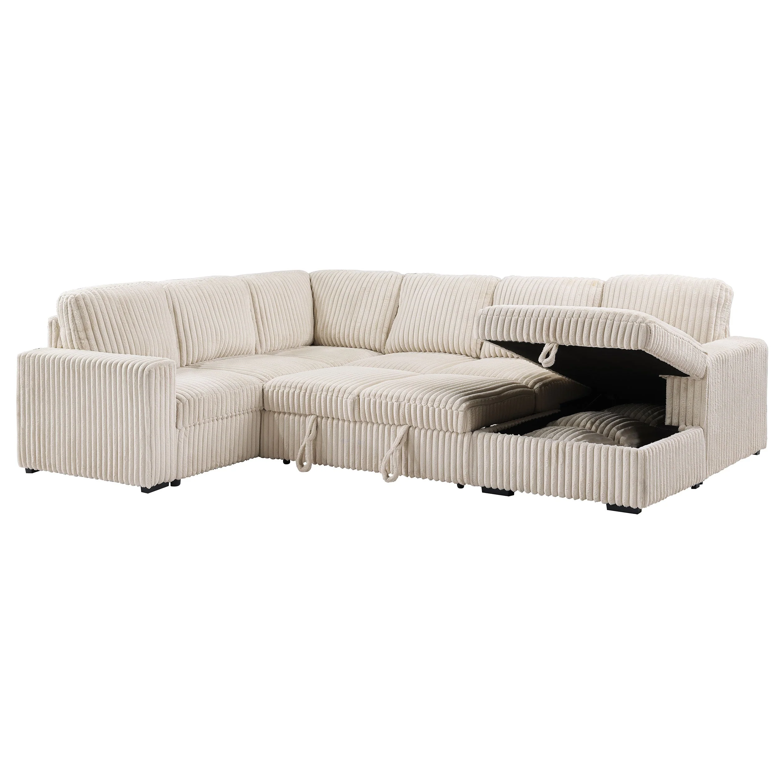 Devonshire Sleeper Sectional Sofa Storage Chaise - Image 25