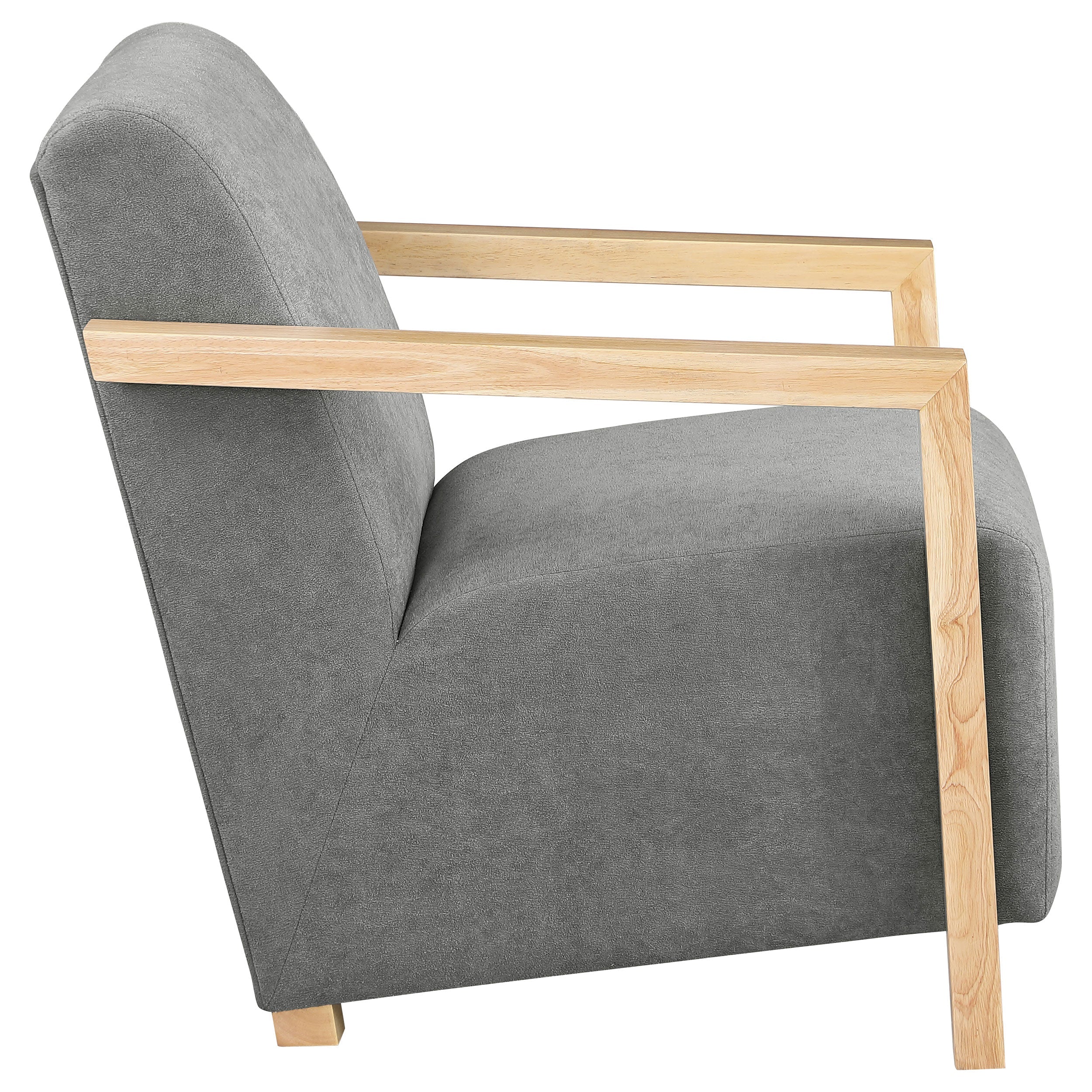 Diego Upholstered Accent Arm Chair with Wood Arms - Image 18