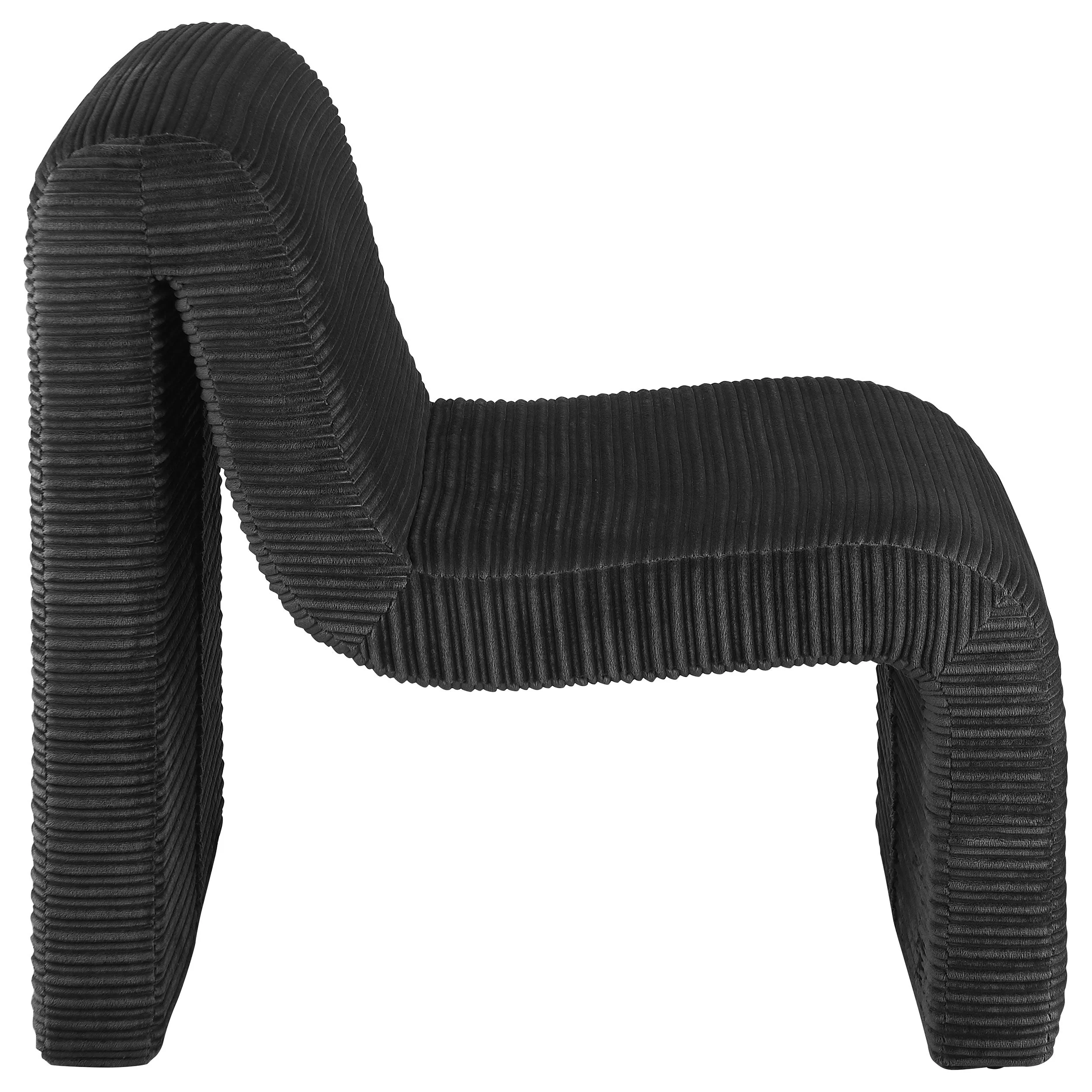 Drayton Upholstered Curved Armless Accent Chair - Image 18