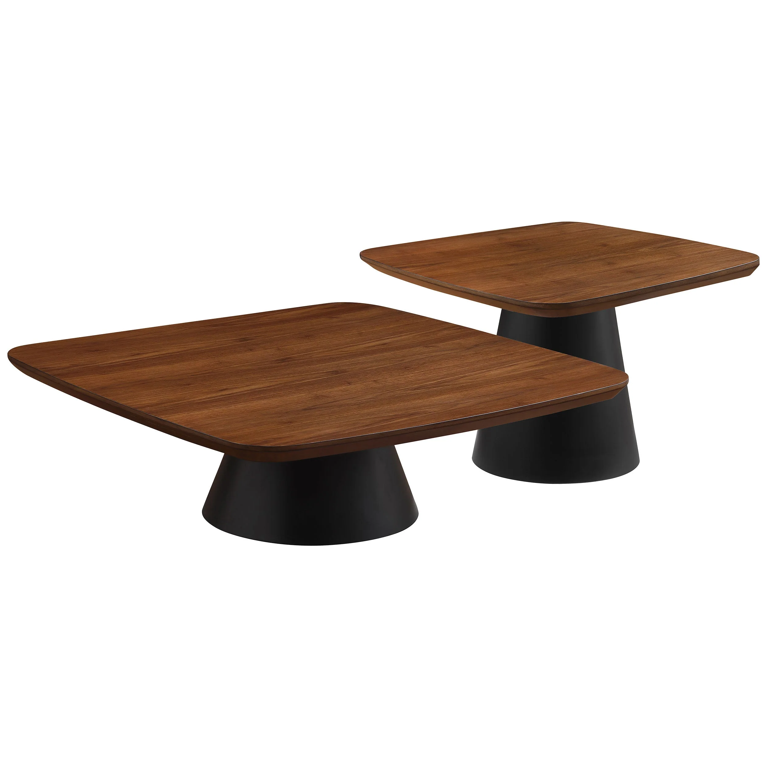 Eason 2-piece Coffee Table Set Walnut and Black - Image 2