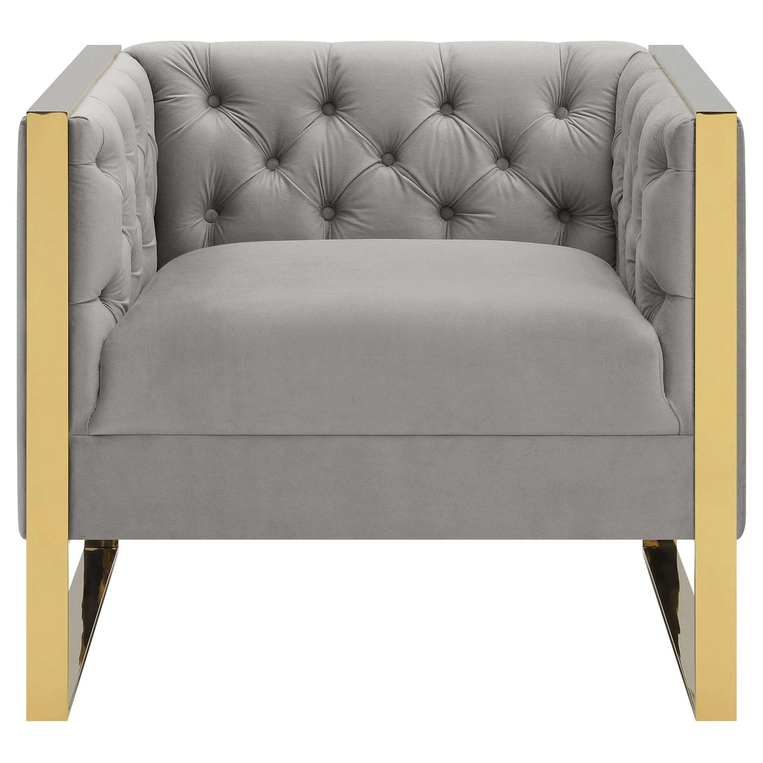 Eastbrook Velvet Upholstered Tufted Accent Chair Grey - Image 4