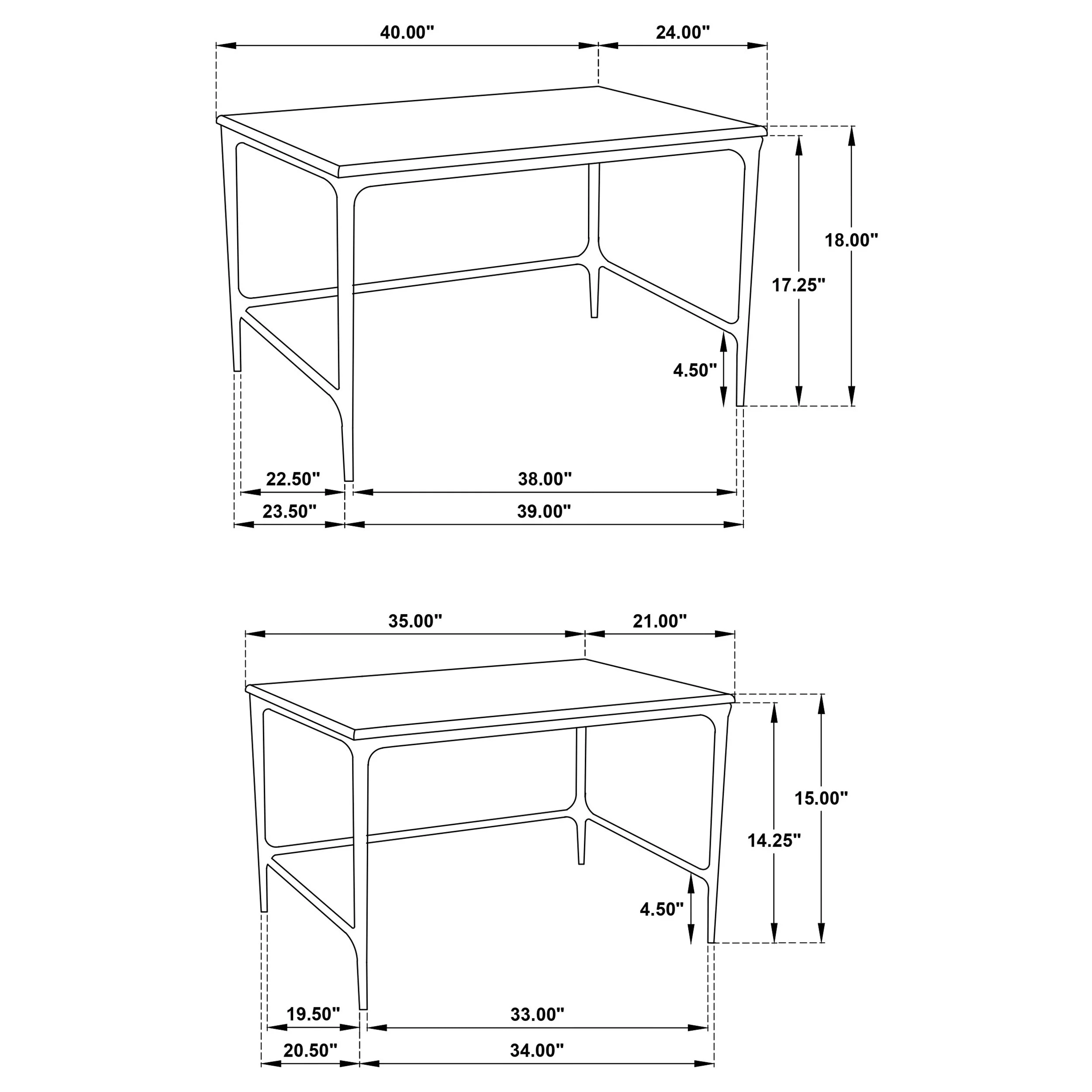 Ebby 2-piece Genuine Marble Top Nesting Coffee Tables White - Image 12