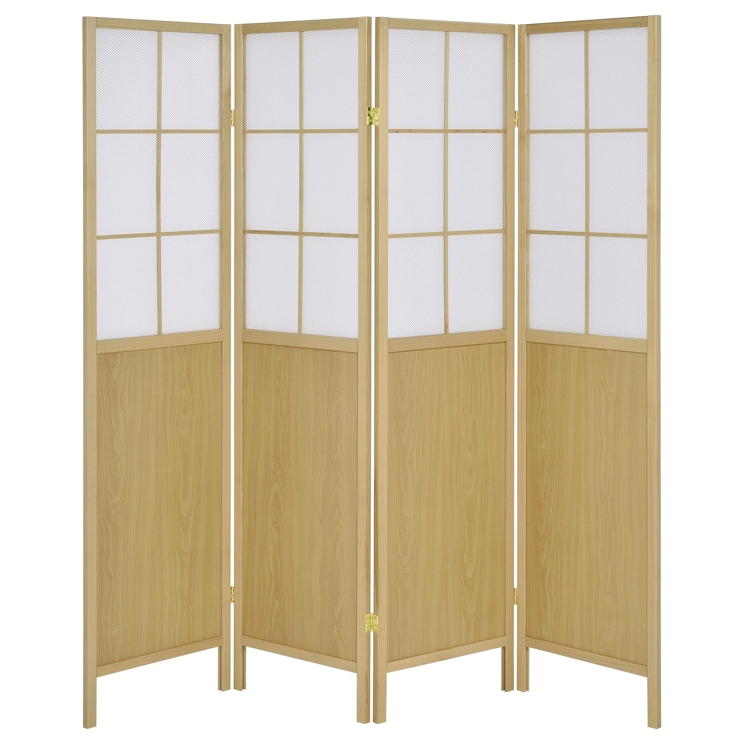 Edwards 4-Panel Room Divider Folding Shoji Screen Natural - Image 5