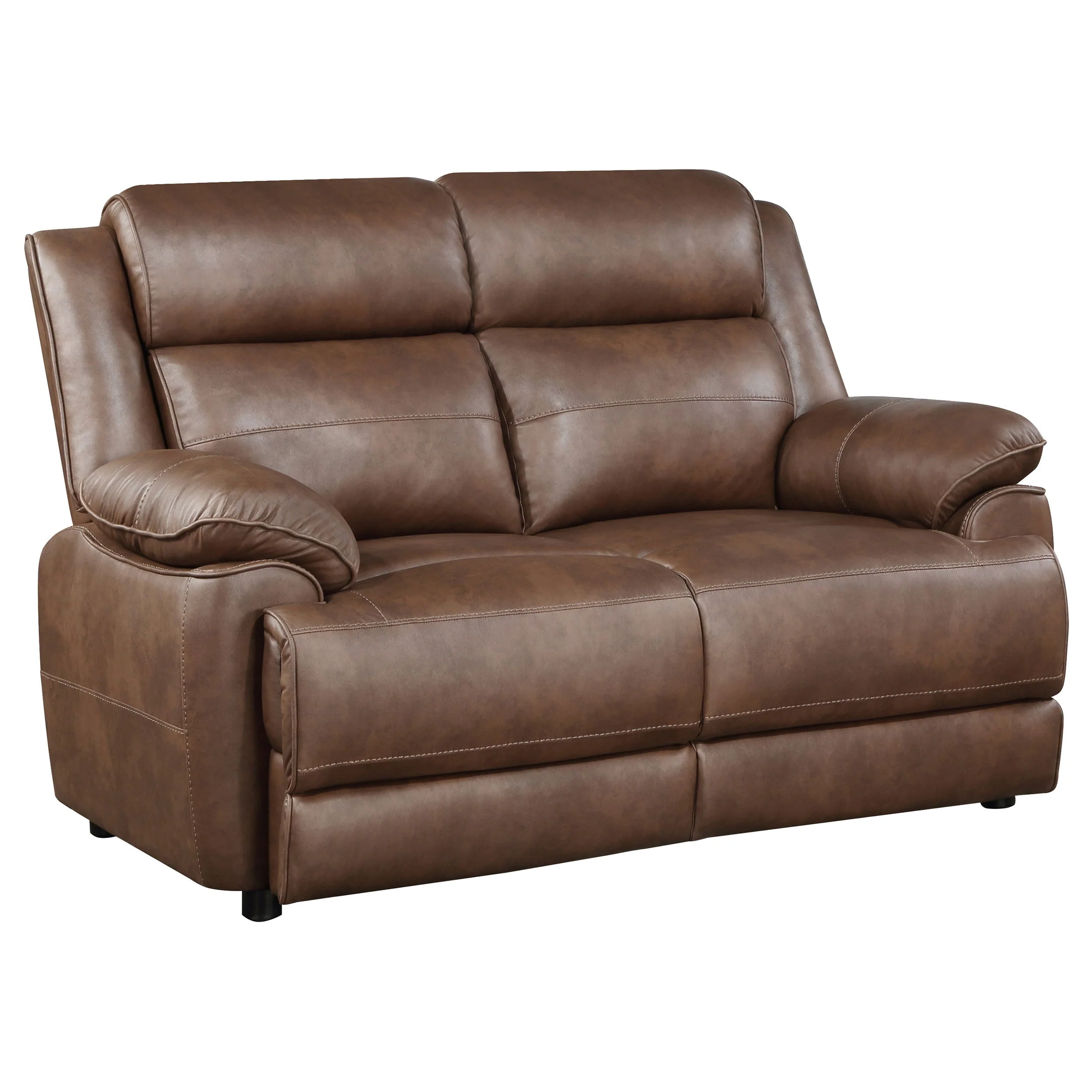 Ellington Upholstered Padded Arm Loveseat Dark Brown - Image 2