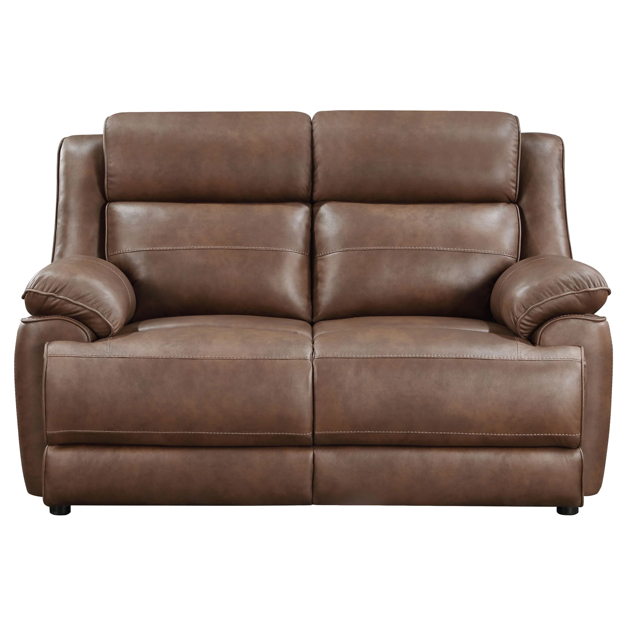 Ellington Upholstered Padded Arm Loveseat Dark Brown - Image 4